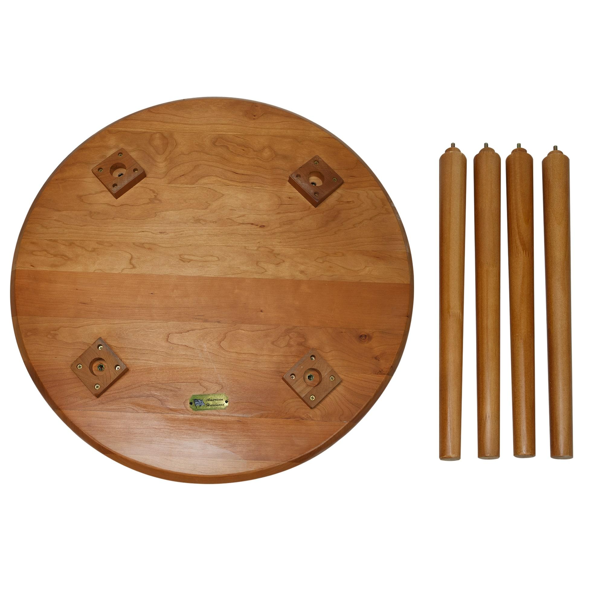 Mesa Natural Cherry Round Coffee Table with Maple Top and Storage