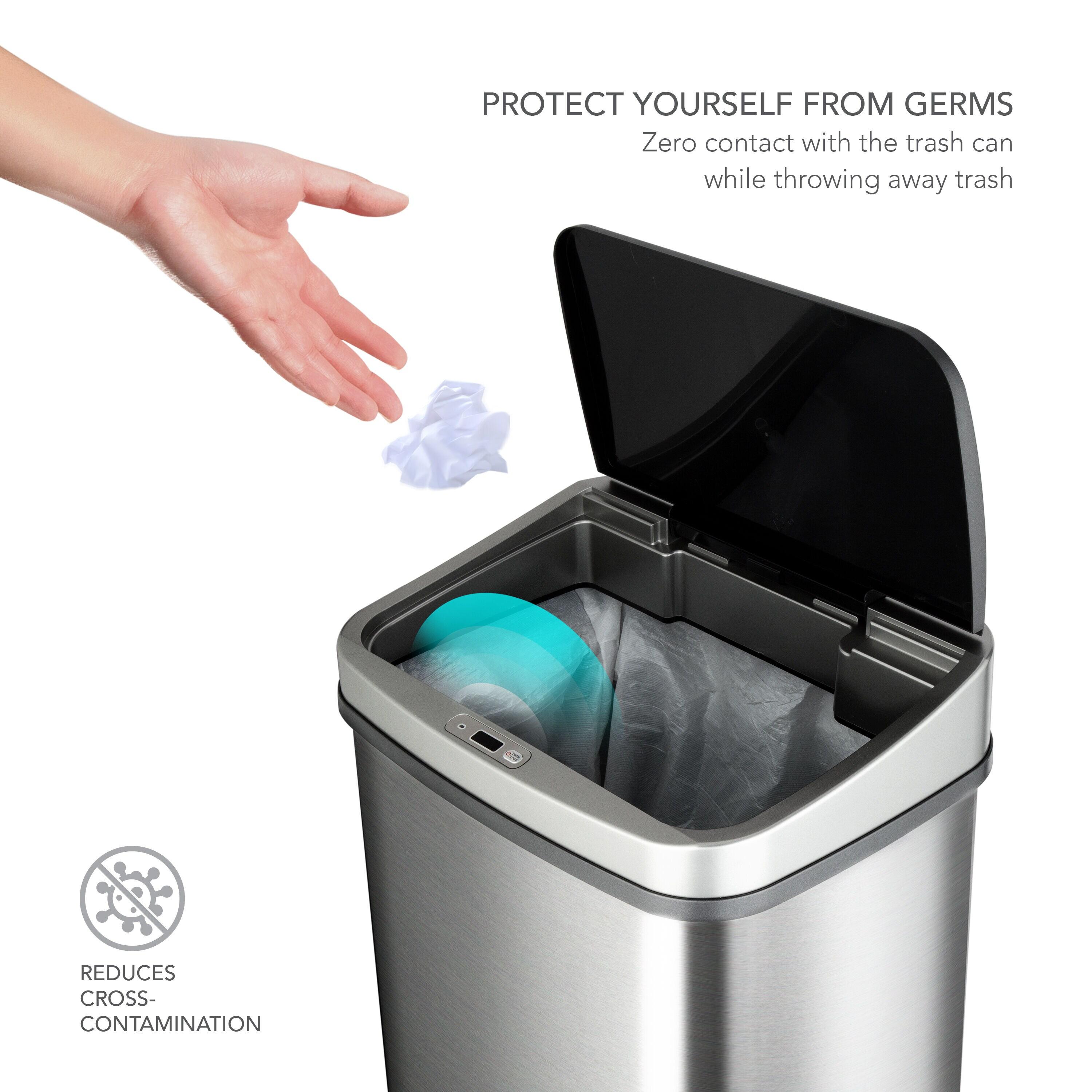 Nine Stars 13.2 Gallon Stainless Steel Motion Sensor Trash Can