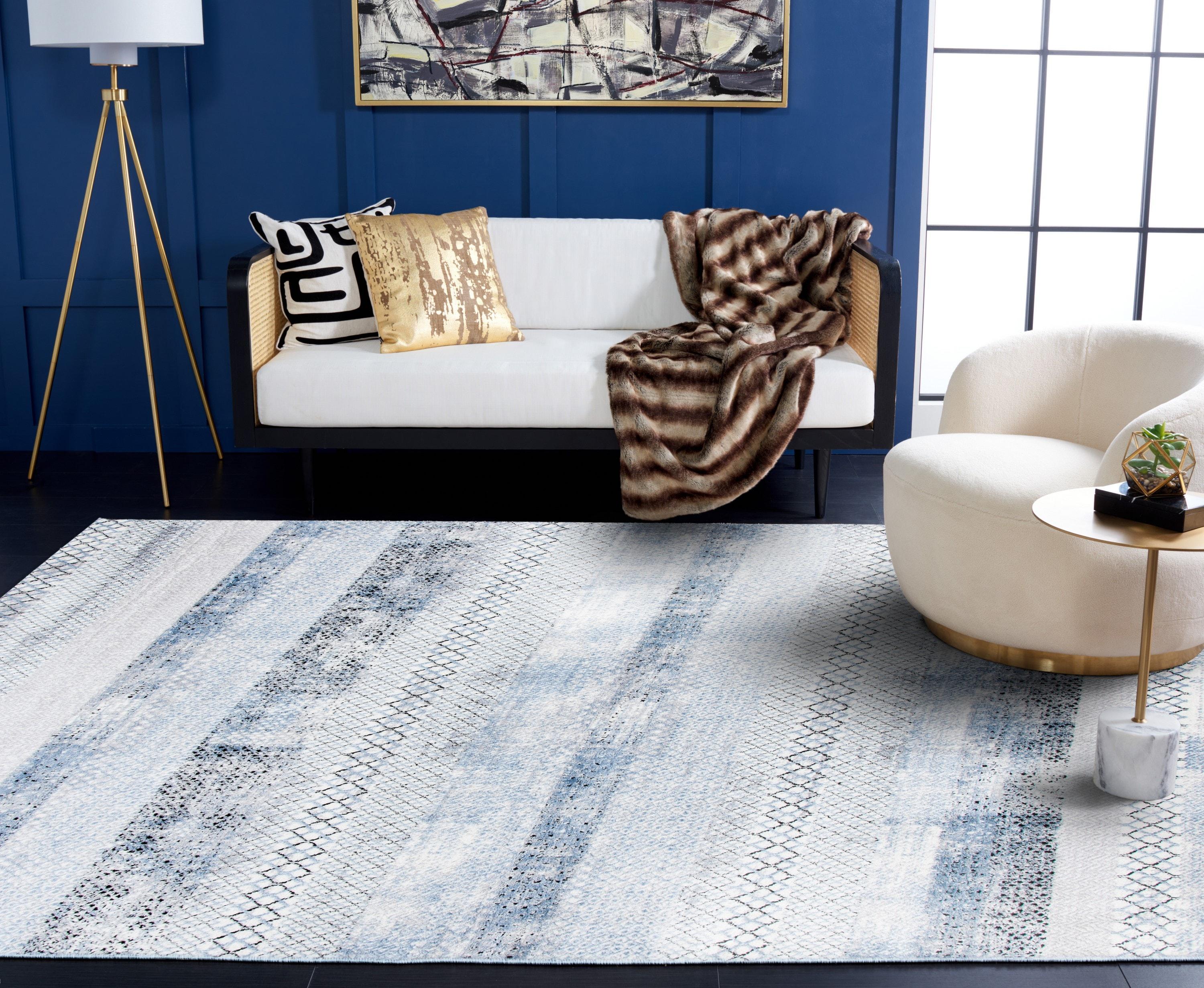 Mistana™ Adames Geometric Gray/Light Blue Area Rug
