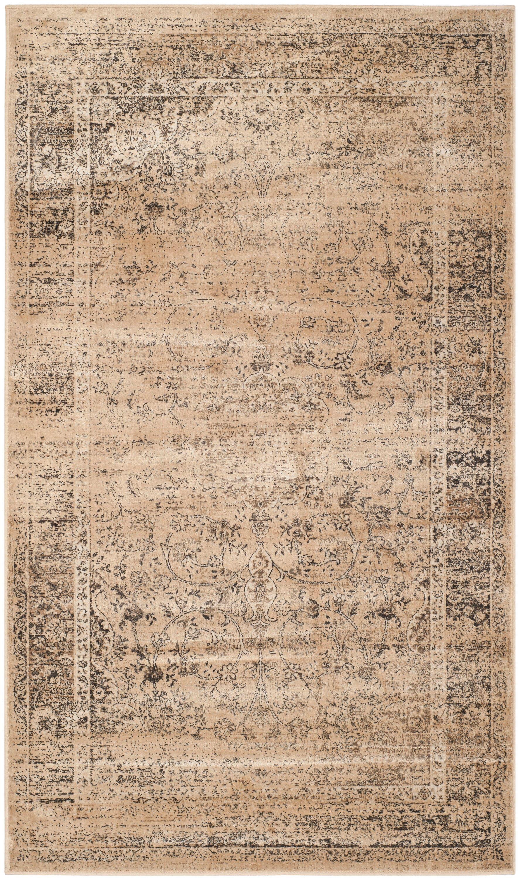 Vintage VTG113 Power Loomed Indoor Skid-Resistant Accent Rug - Warm Beige - 3'3"x5'7" - Safavieh