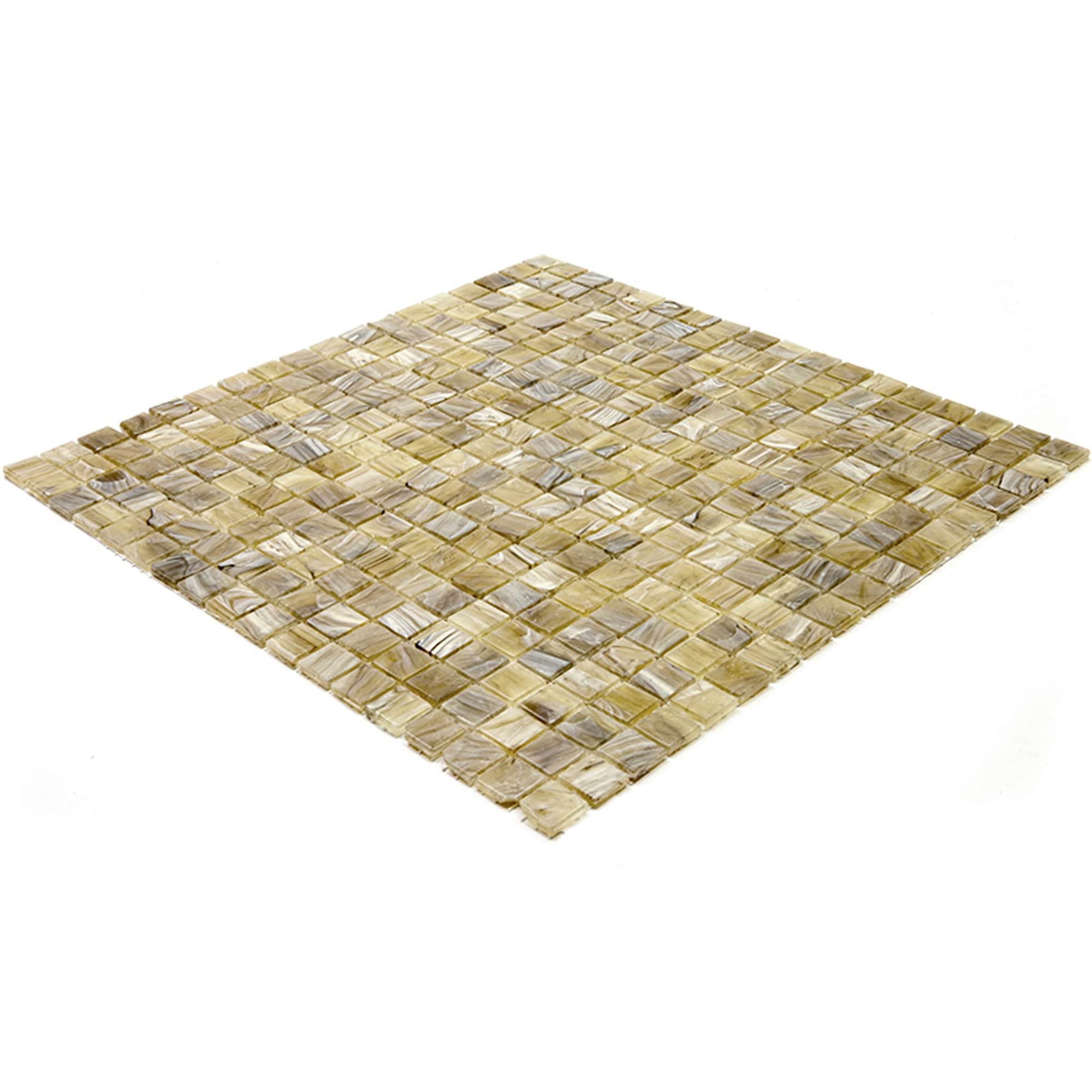 Skosh 0.6" x 0.6" Glass Grid Mosaic Wall & Floor Tile