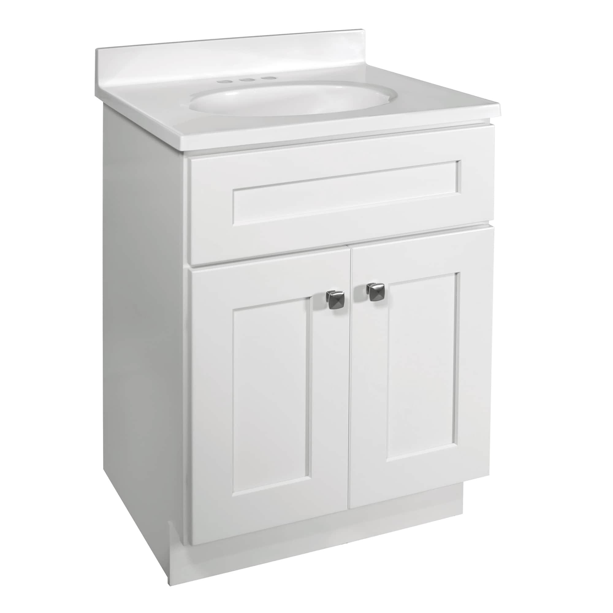 Brookings 24 Inch Bathroom Vanity, Ready to Assemble, Solid Wood, Sherwin Williams – Design House, 587063