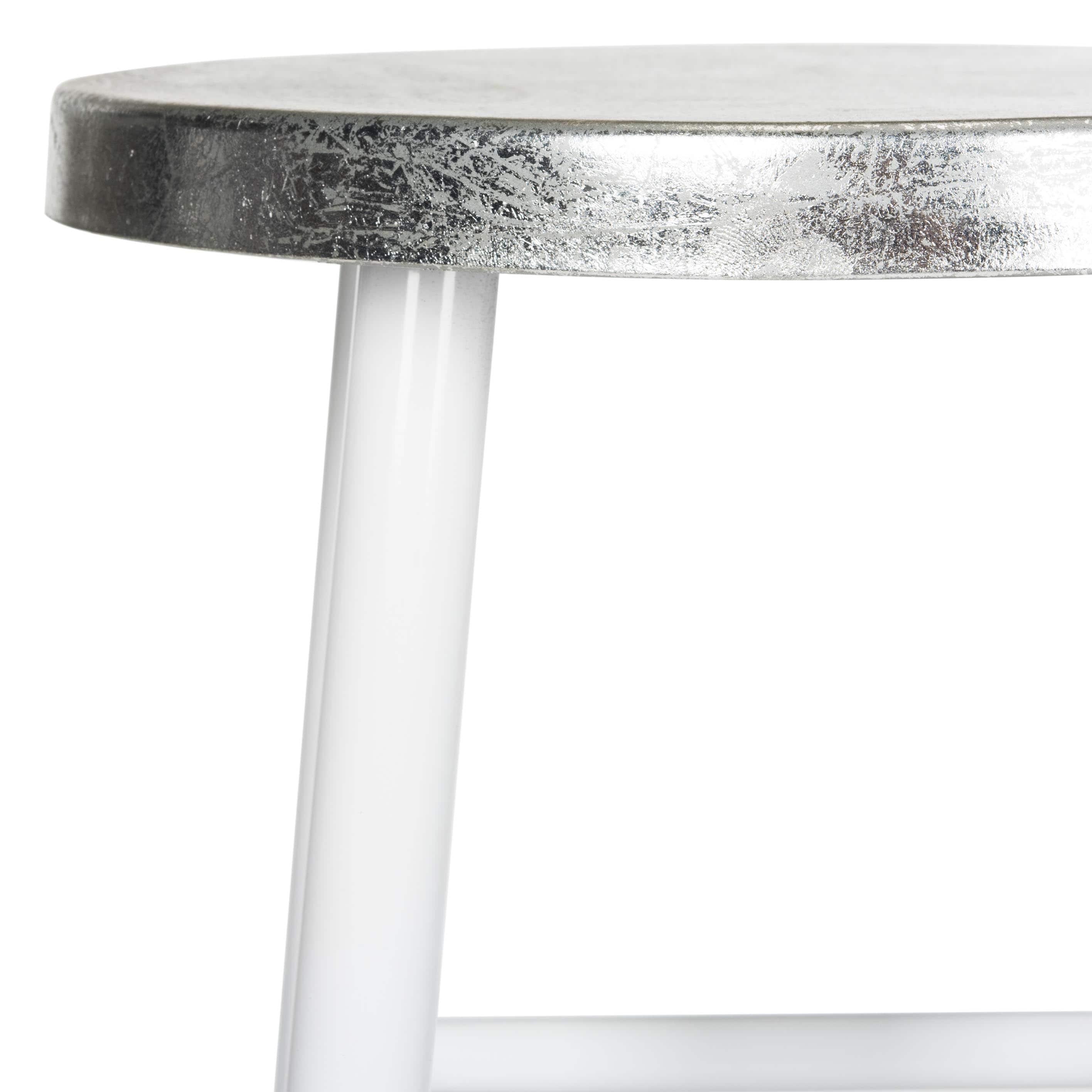 Kenzie 30''H Silver Dipped Bar Stool - FOX3212 - White - Safavieh Couture