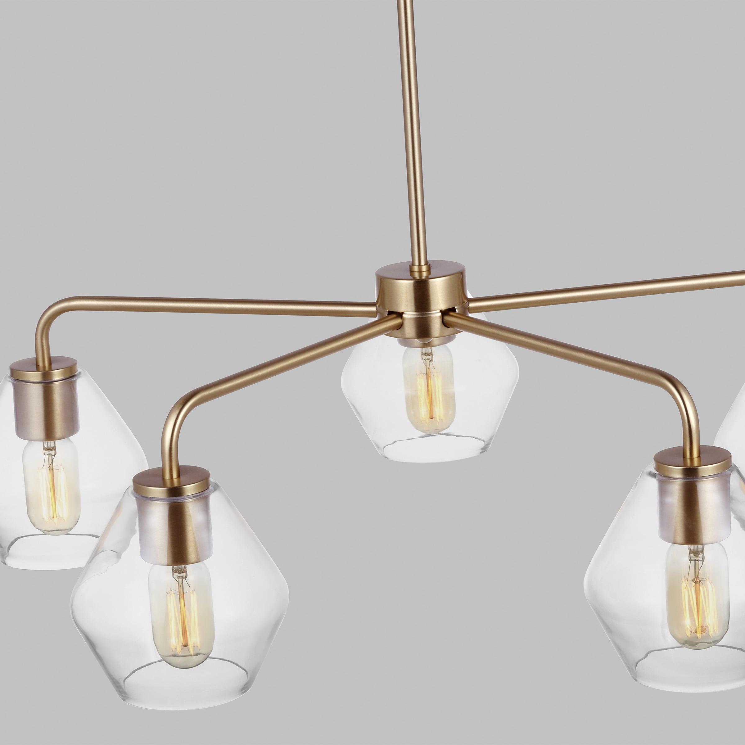Generation Lighting Jett 5 -Light Satin Brass Transitional For Use in Dining Rooms, Foyers, Living Rooms Chandelier
