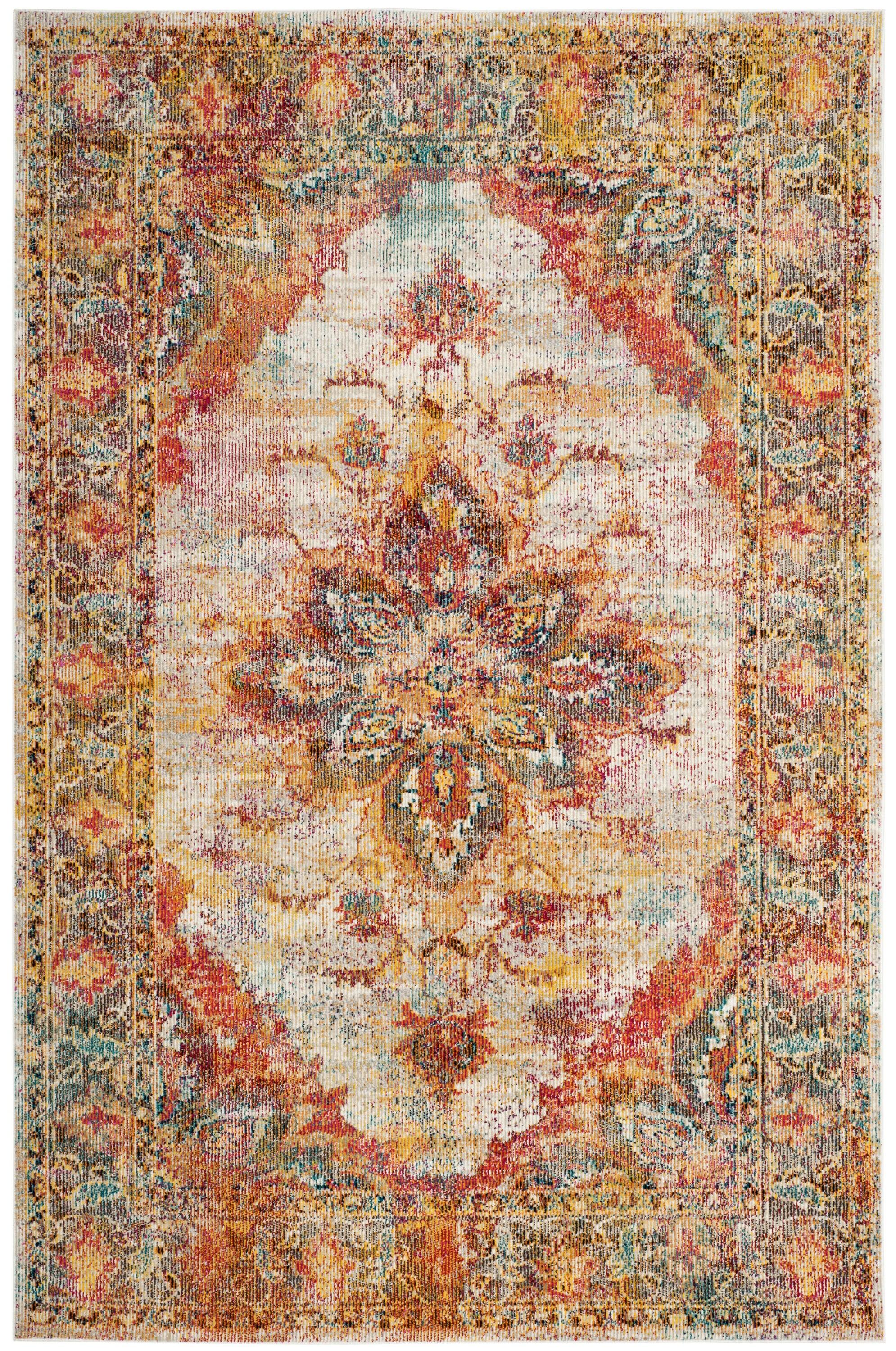 Crystal CRS508 Power Loomed Area Rug - Cream/Rose - 5'x8' - Safavieh.