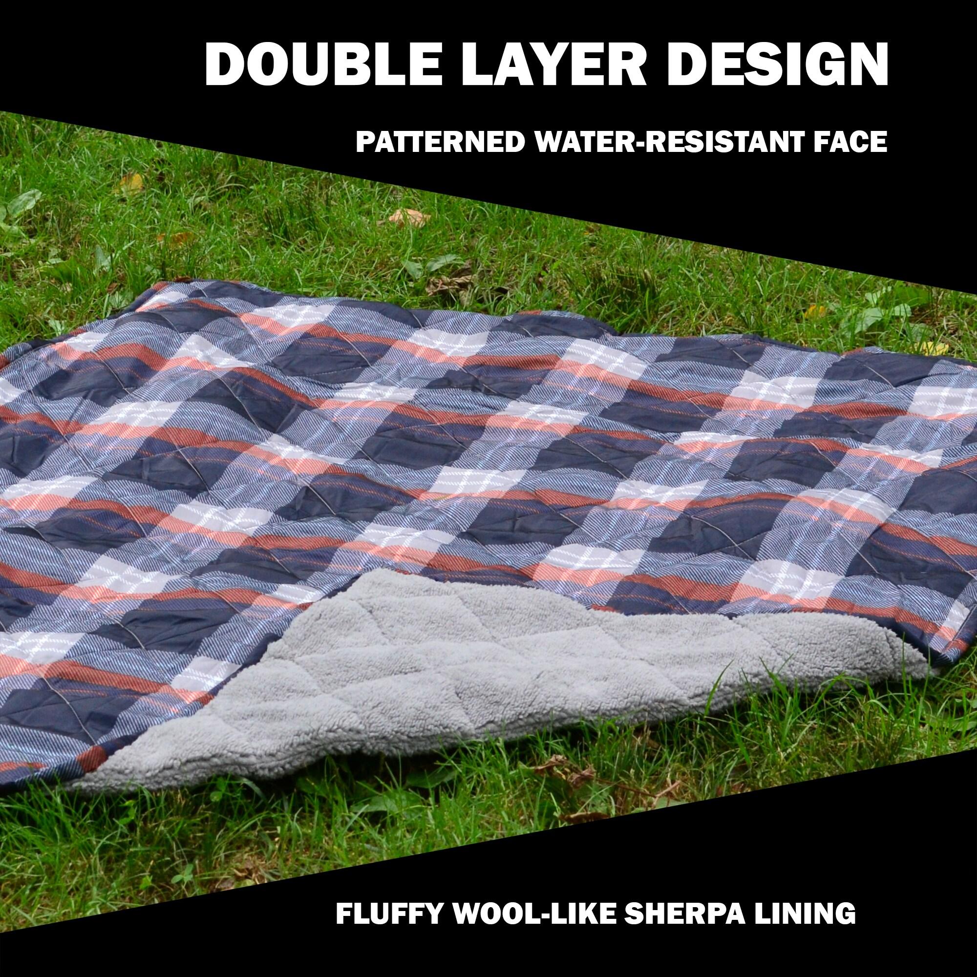 Coleman Coleman Reversible Water Resistant Nylon and Sherpa Diamond Quilted Indoor/Outdoor Throw/Picnic Blanket