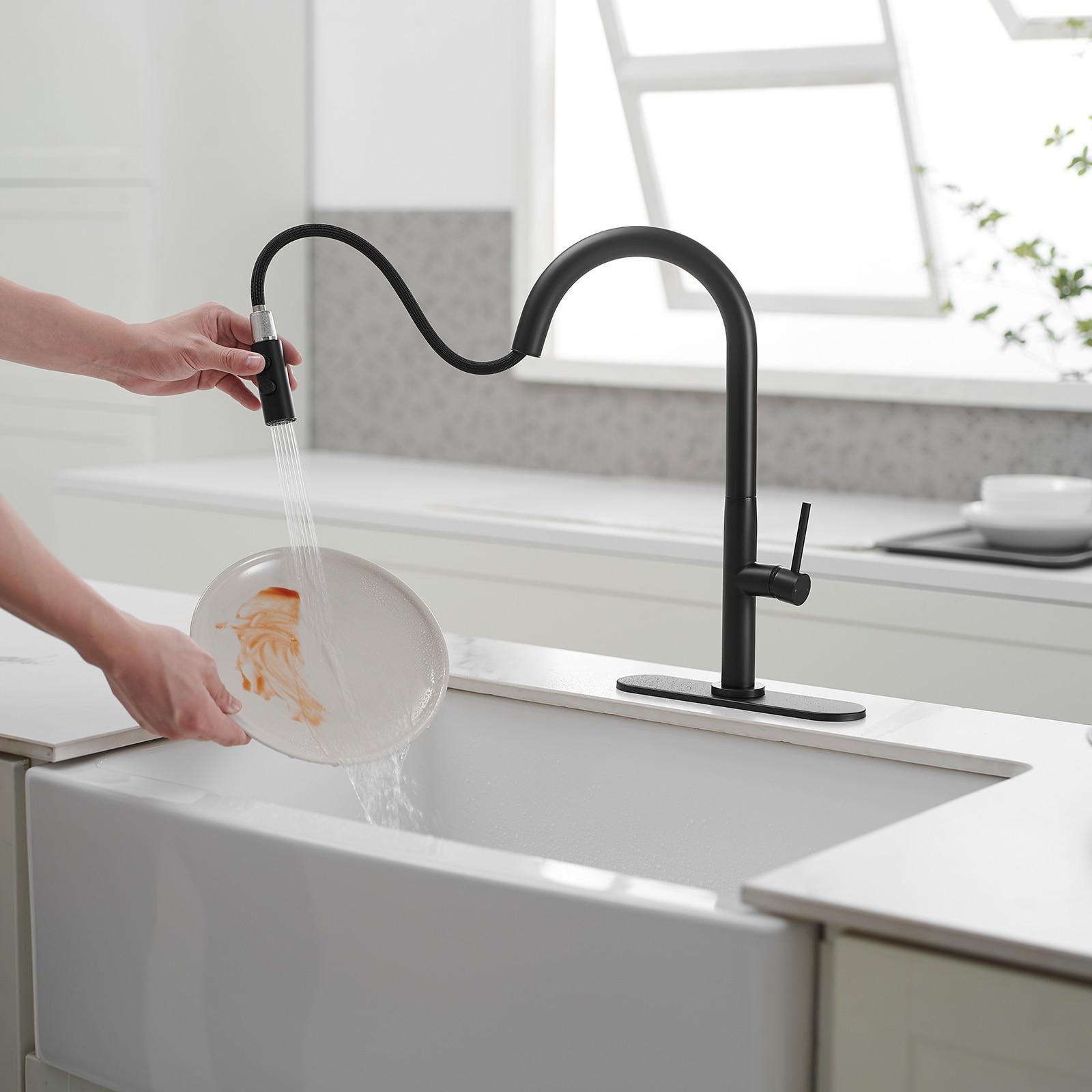 Single Handle Pull Down Sprayer Kitchen Faucet