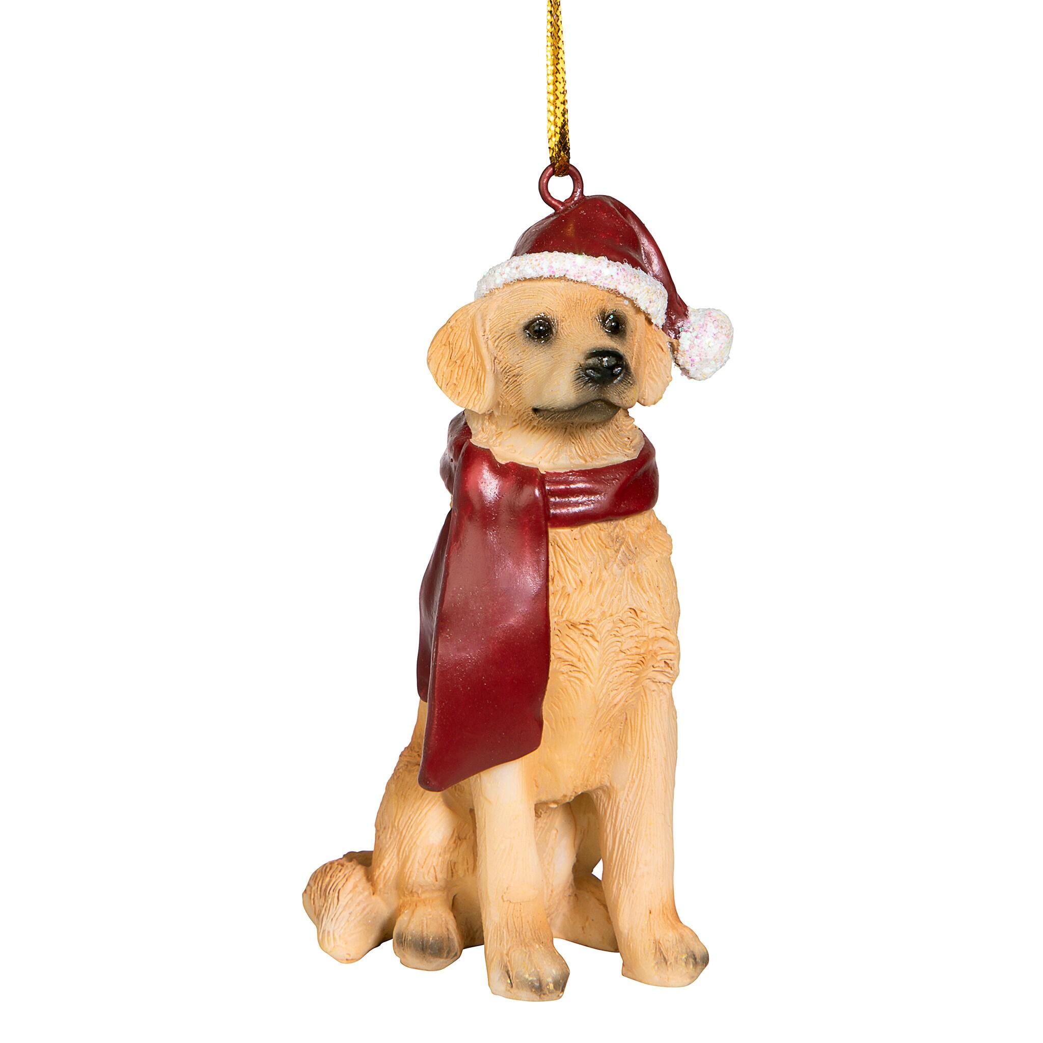 Design Toscano Golden Retriever Holiday Dog Ornament Sculpture