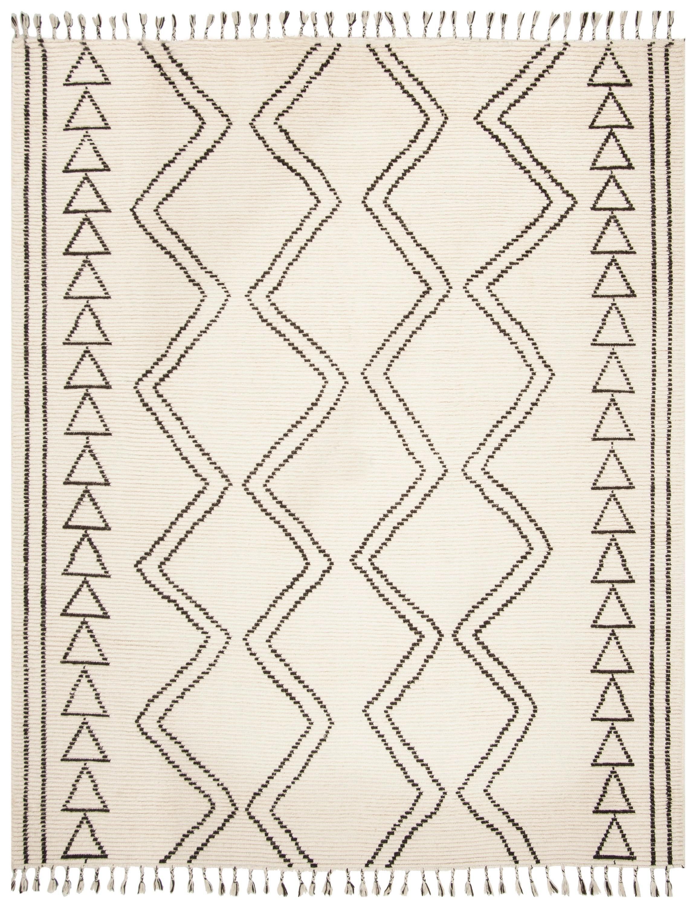 Kenya KNY513 Hand Knotted Area Rug - Ivory/Black - 8'x10' - Safavieh