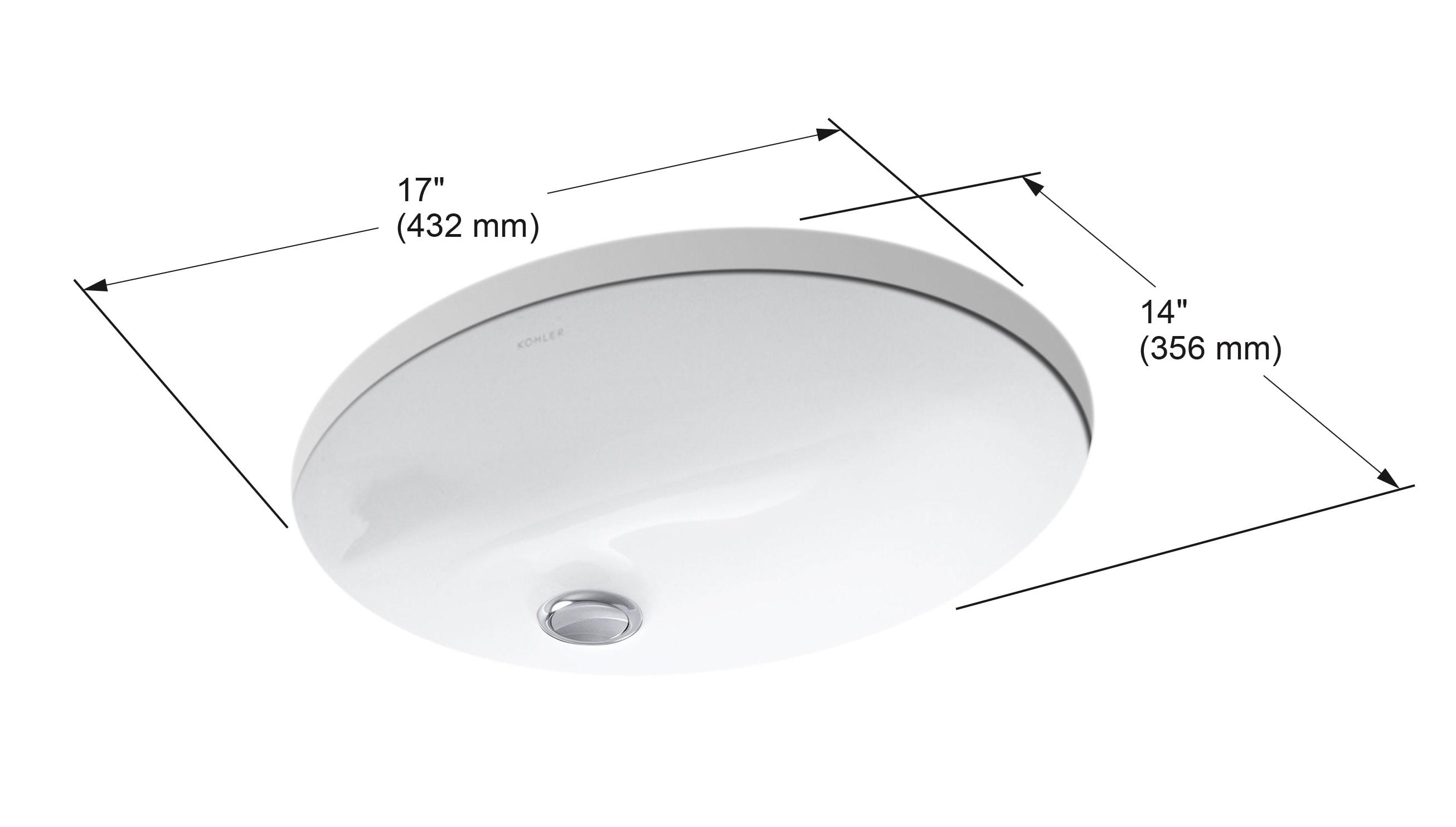 Caxton® Ceramic Oval Undermount Bathroom Sink with Overflow