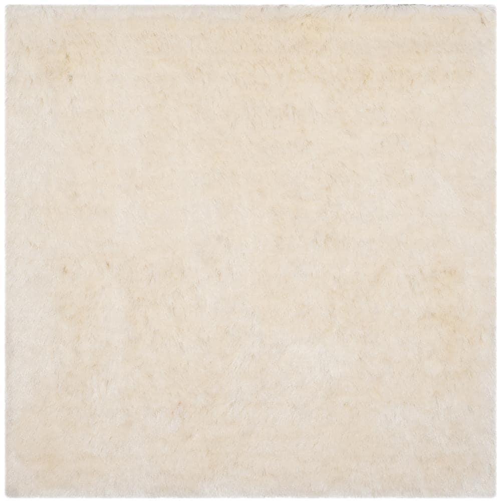 Paris Shag SG511 Hand Tufted Indoor Area Rug - Ivory - 5'x5' Square - Safavieh