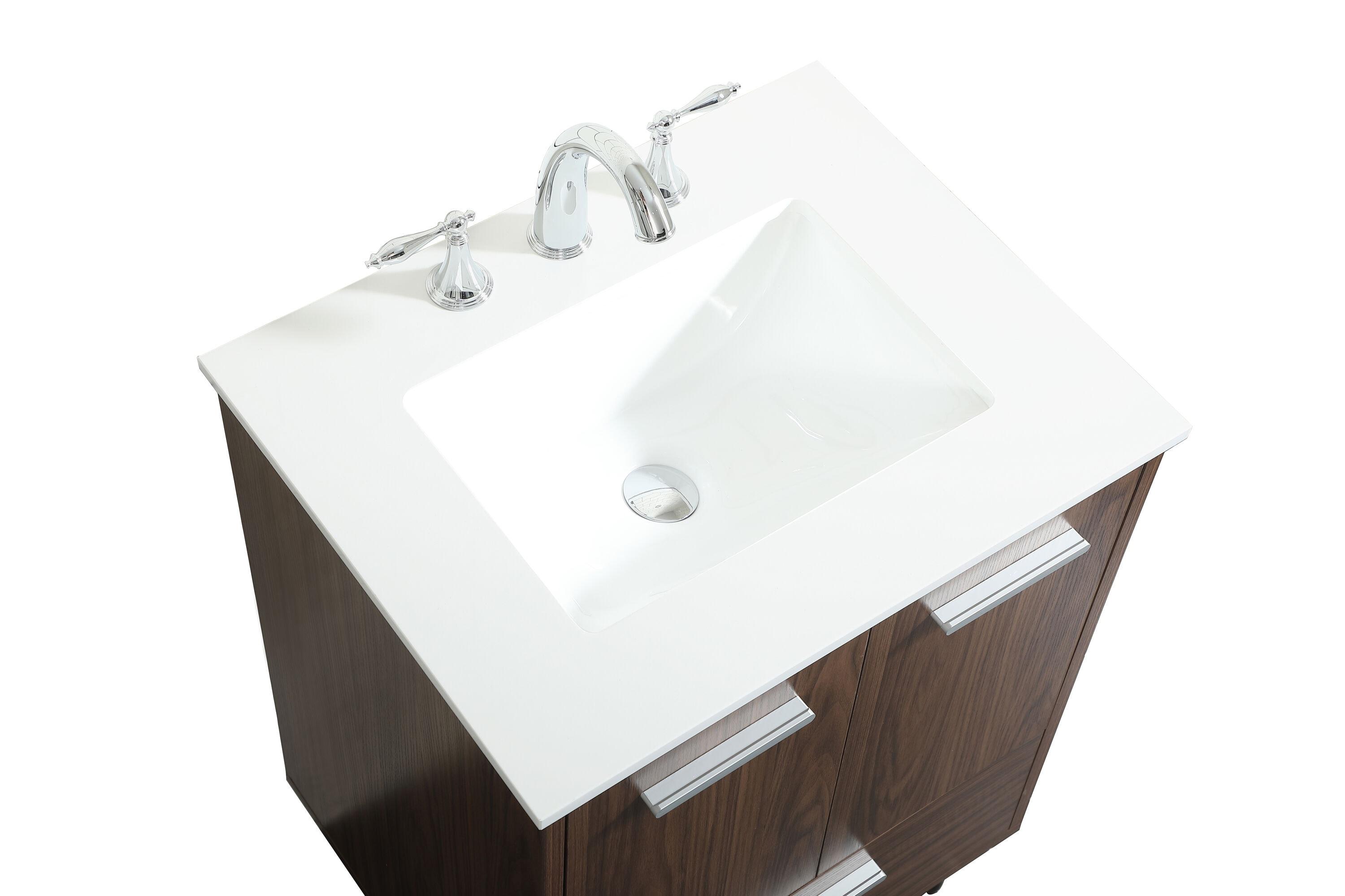 Baldwin 24'' Single Bathroom Vanity with Engineered Marble Top