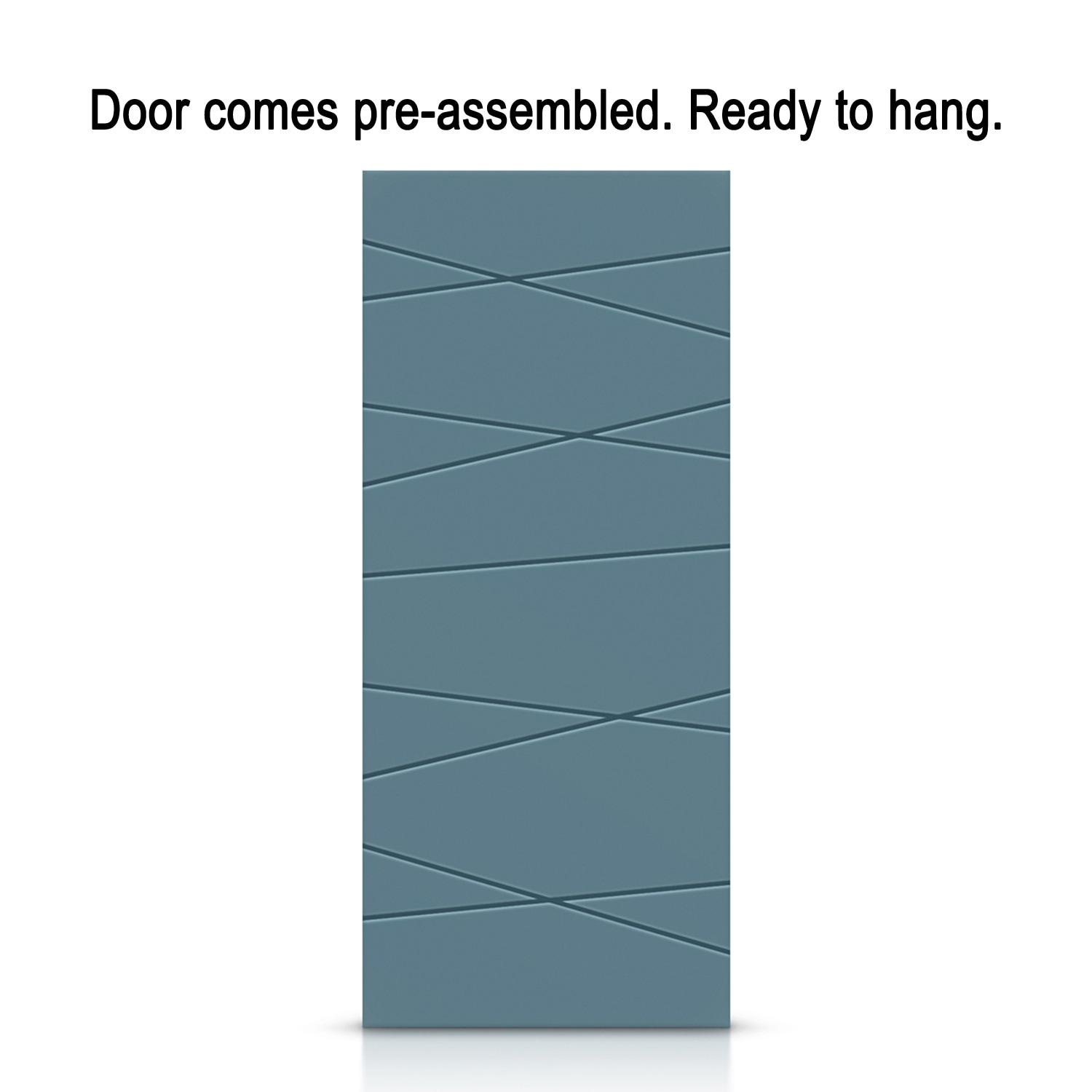 Calhome Paneled Manufactured Wood Painted Barn Door