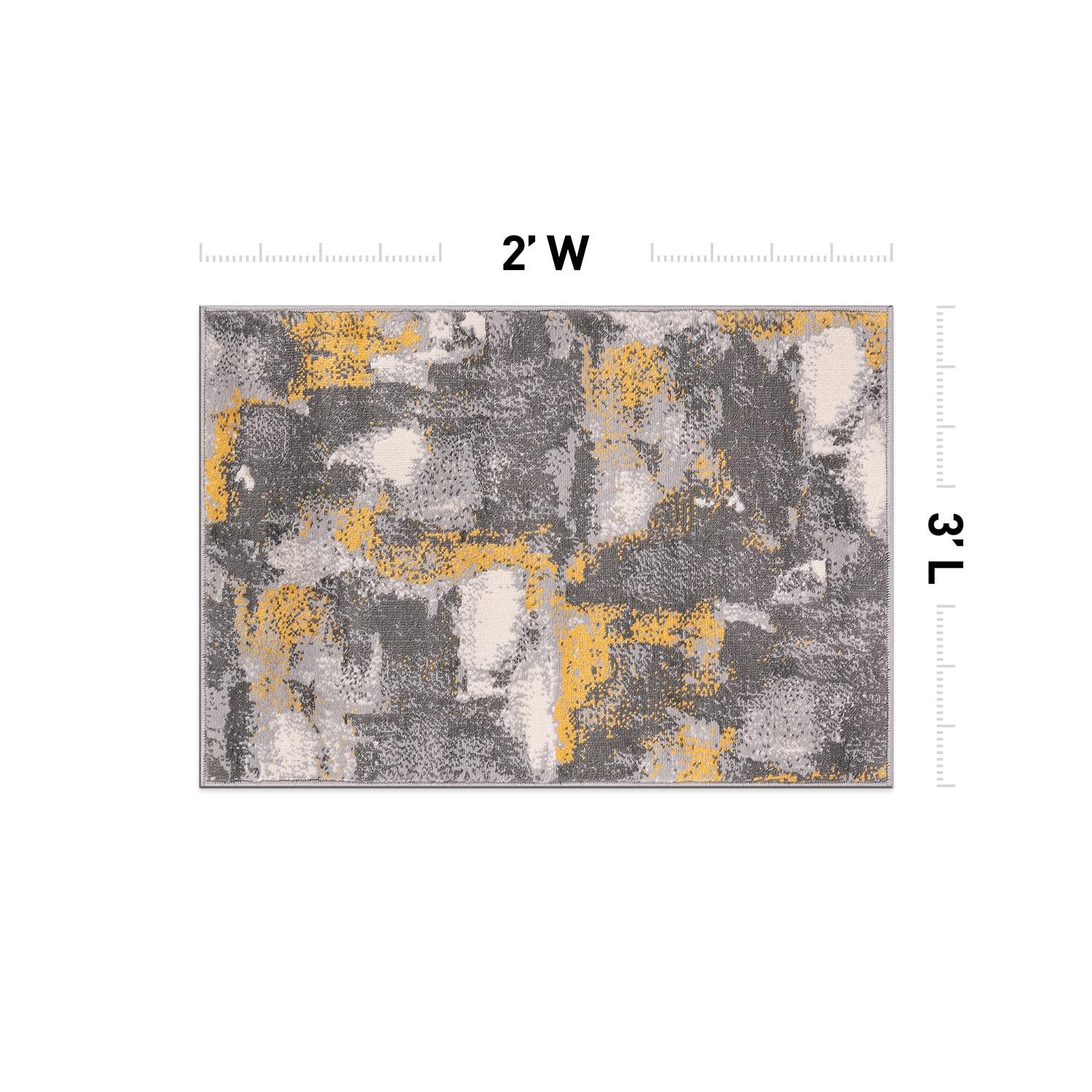 World Rug Gallery Brighton Modern Abstract Area Rug - Yellow 2'x3'
