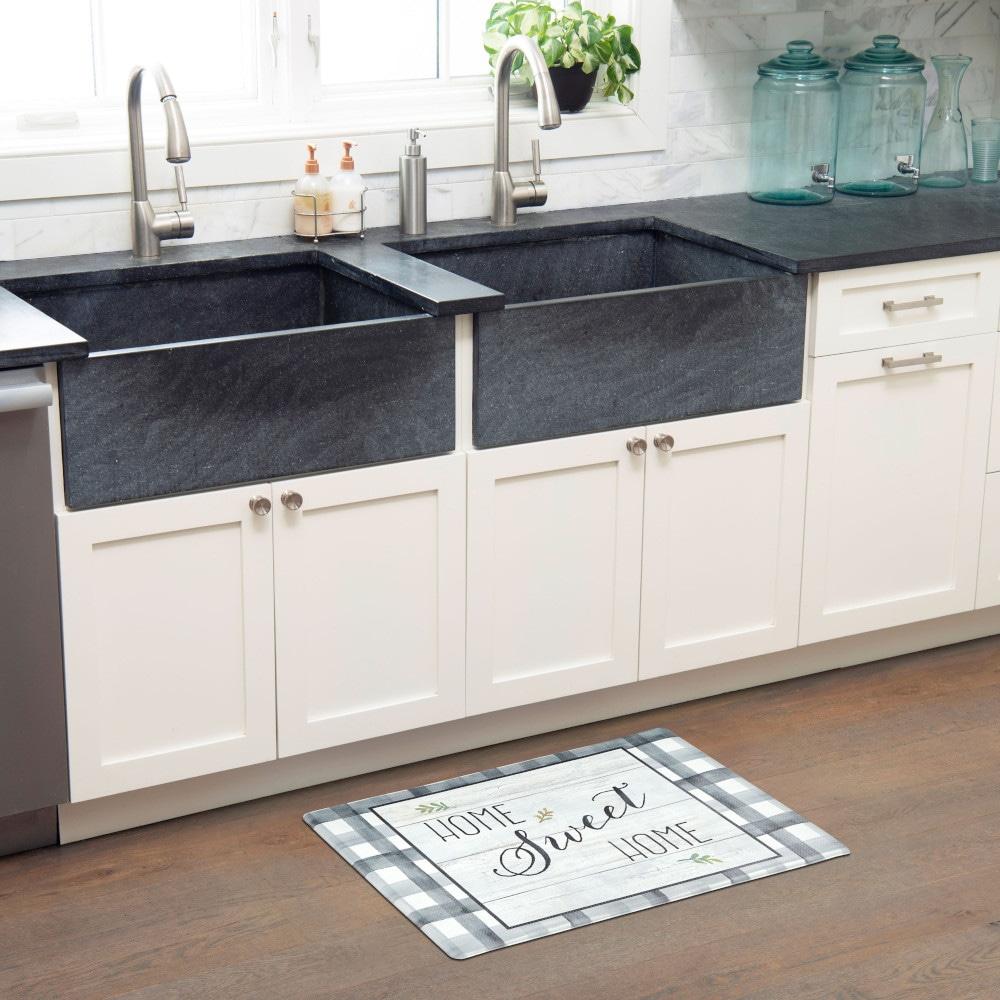 SoHome Cozy Living Home Sweet Home Farmhouse Buffalo Check Border Anti-Fatigue Mat