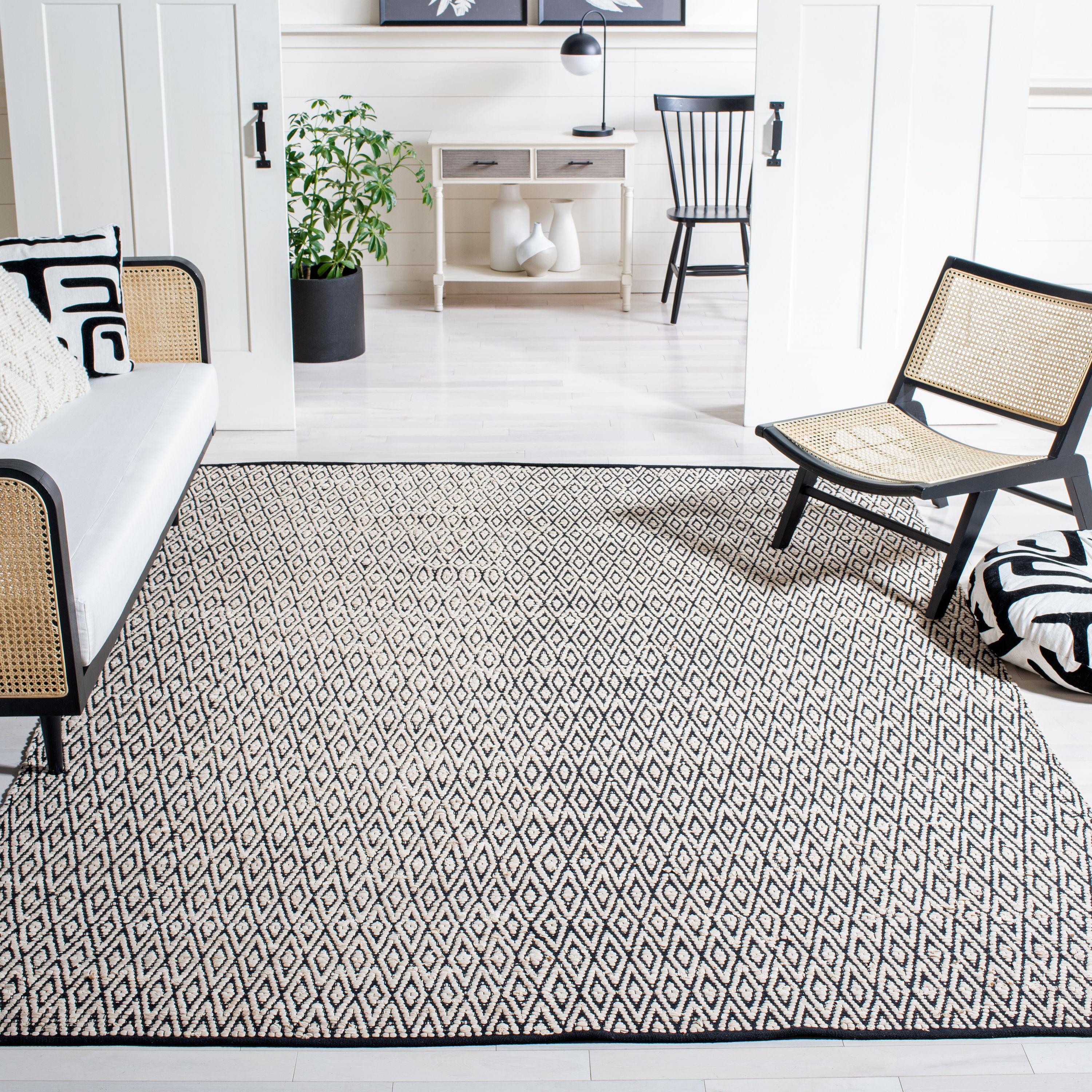 Montauk MTK621 Hand Woven Indoor Area Rug - Beige/Black - 8'x10' - Safavieh