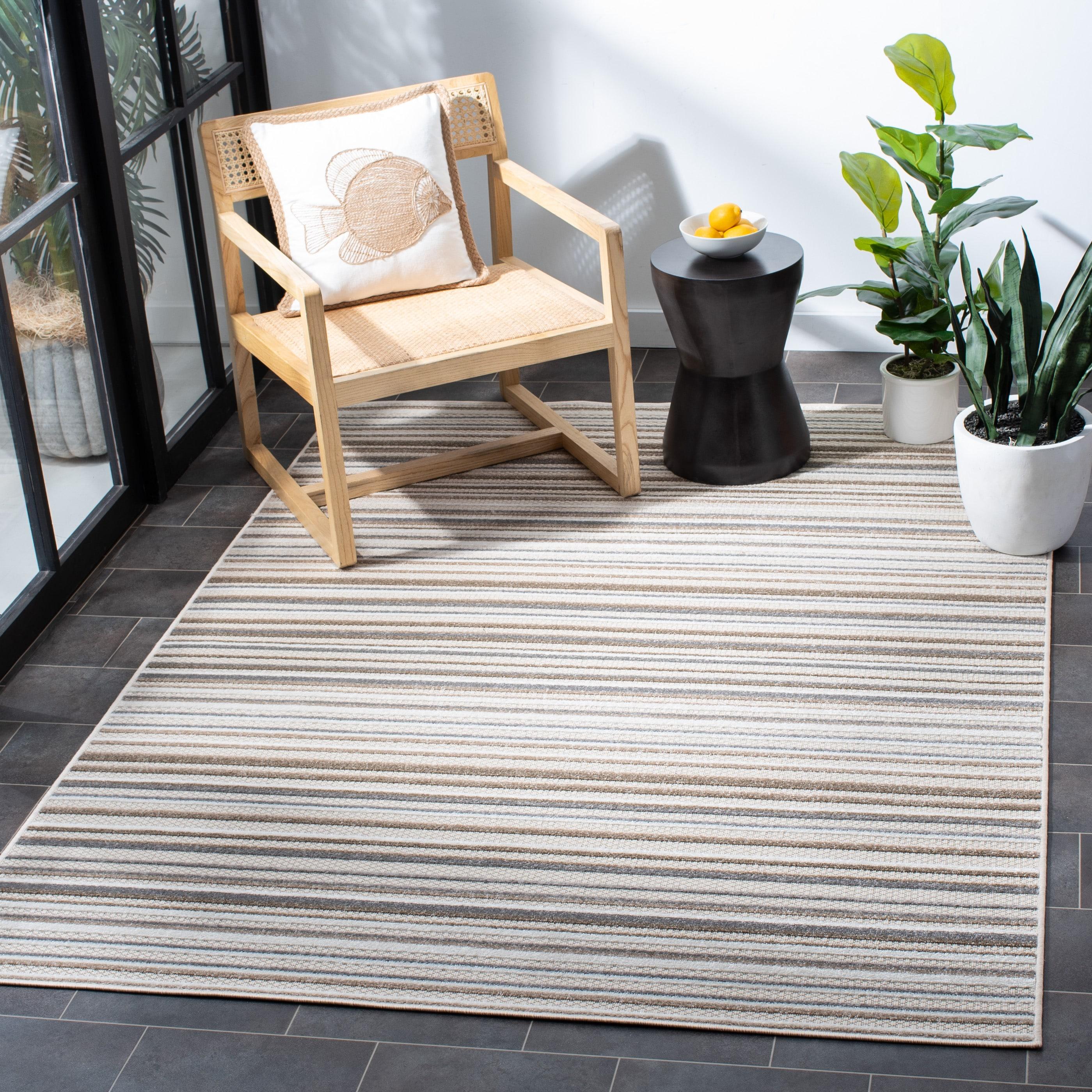 Cabana CBN323 Loomed Indoor Area Rug - Ivory/Grey - 8'x10' - Safavieh