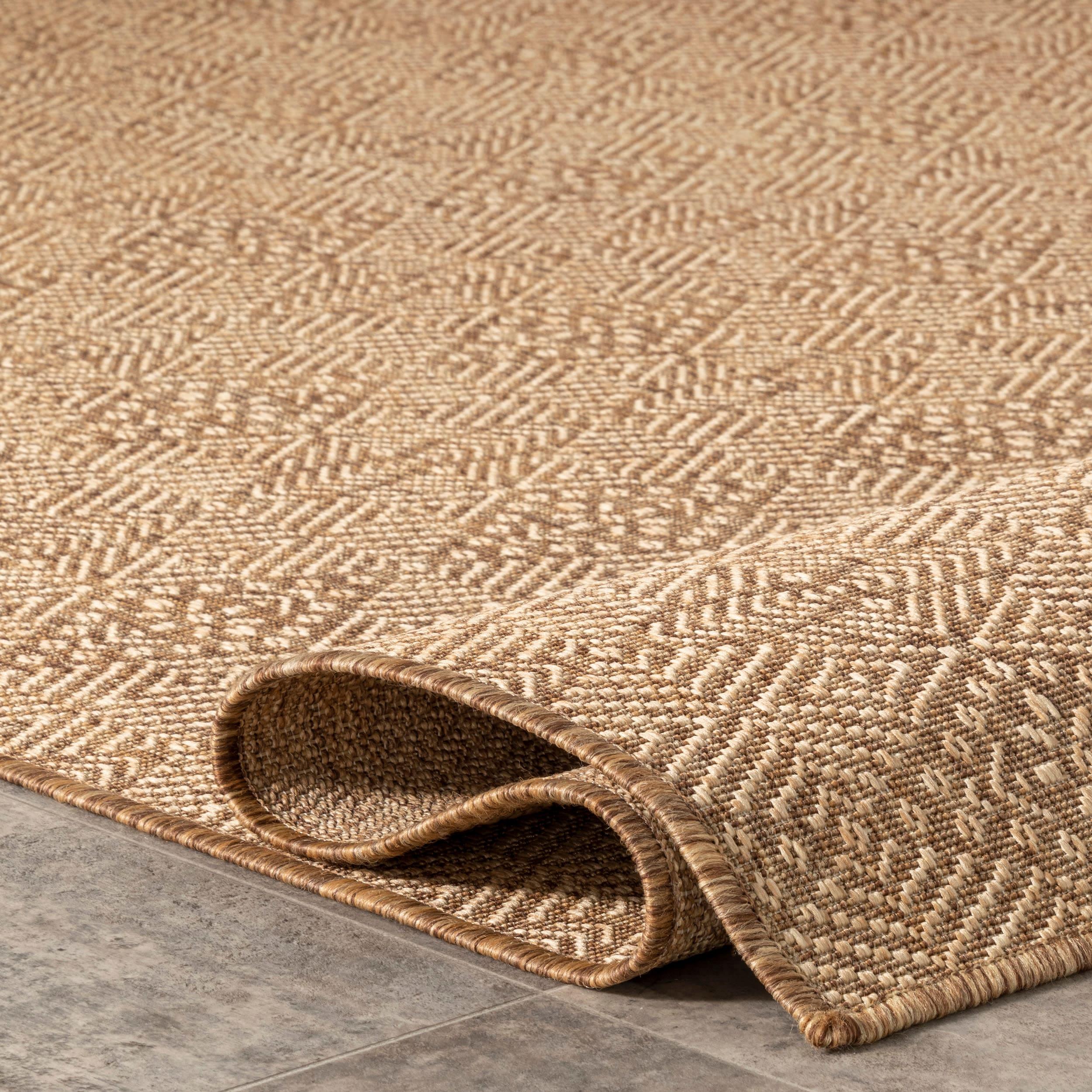 Nuloom Chandler Trellis 4x6 Indoor/Outdoor Area Rug for Living Room Patio Deck Front Porch Kitchen, Brown/Ivory