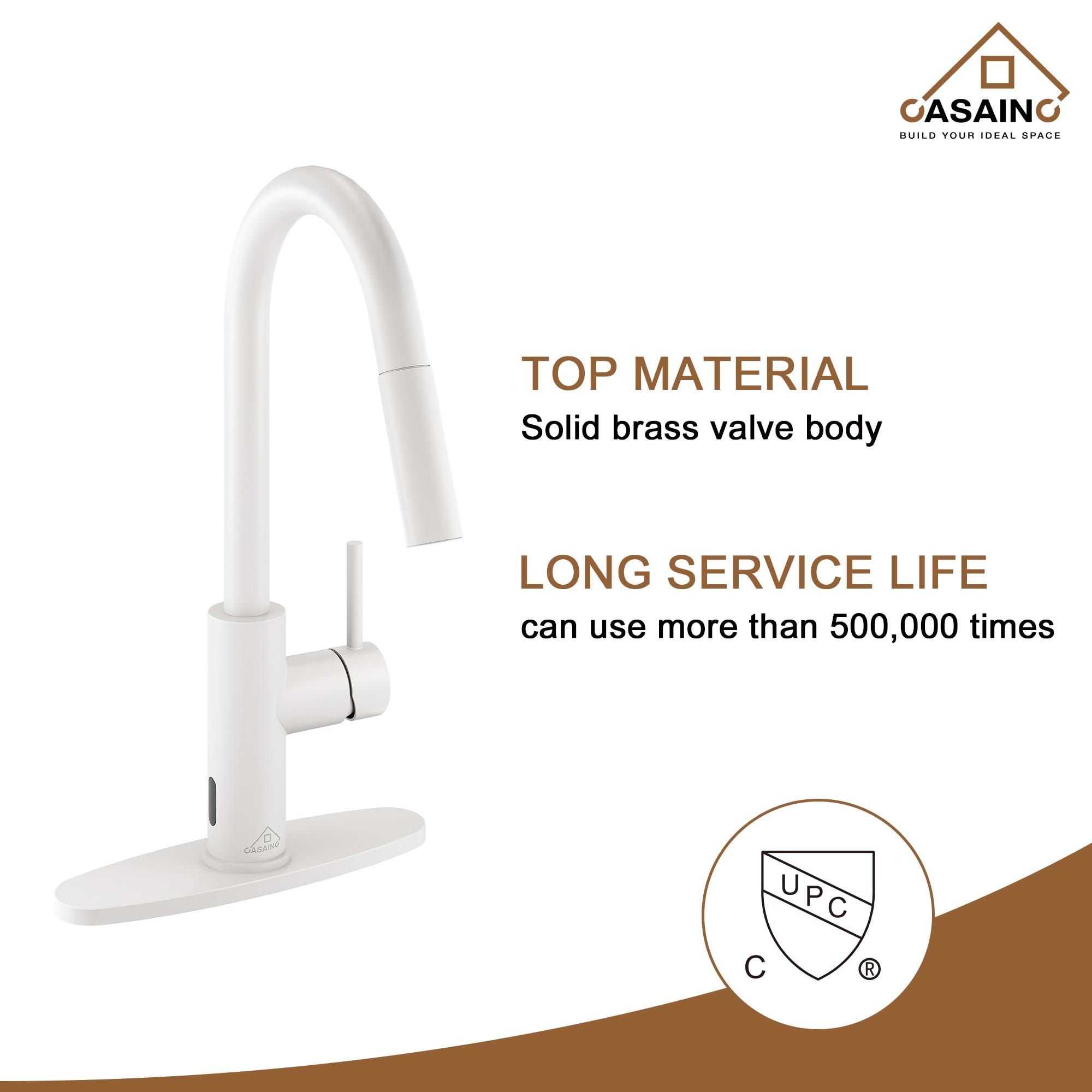 Willow Single-Handle Pull Down Sprayer Kitchen Faucet with Infrared Sensor, Soap Dispenser and Deck Plate