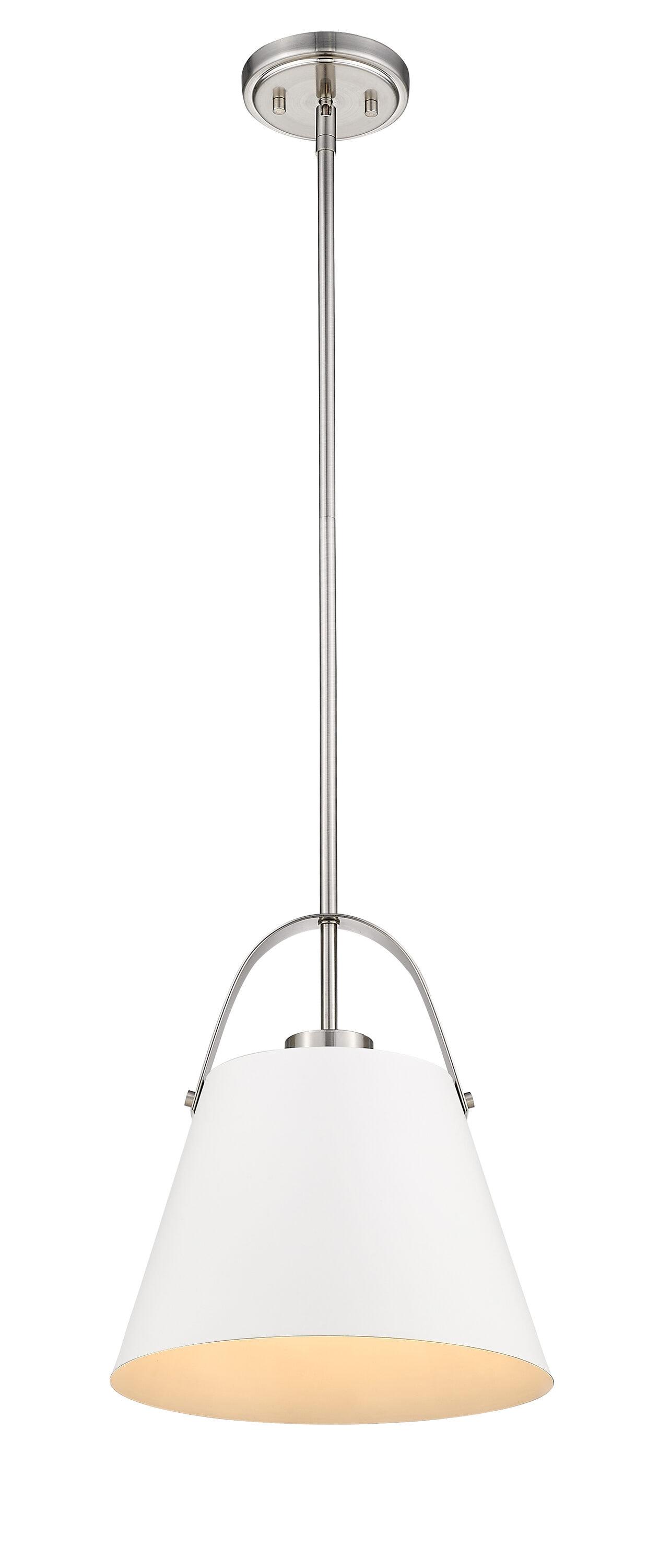 Z-Lite Z-Studio 1 - Light Pendant in  Matte White/Brushed Nickel