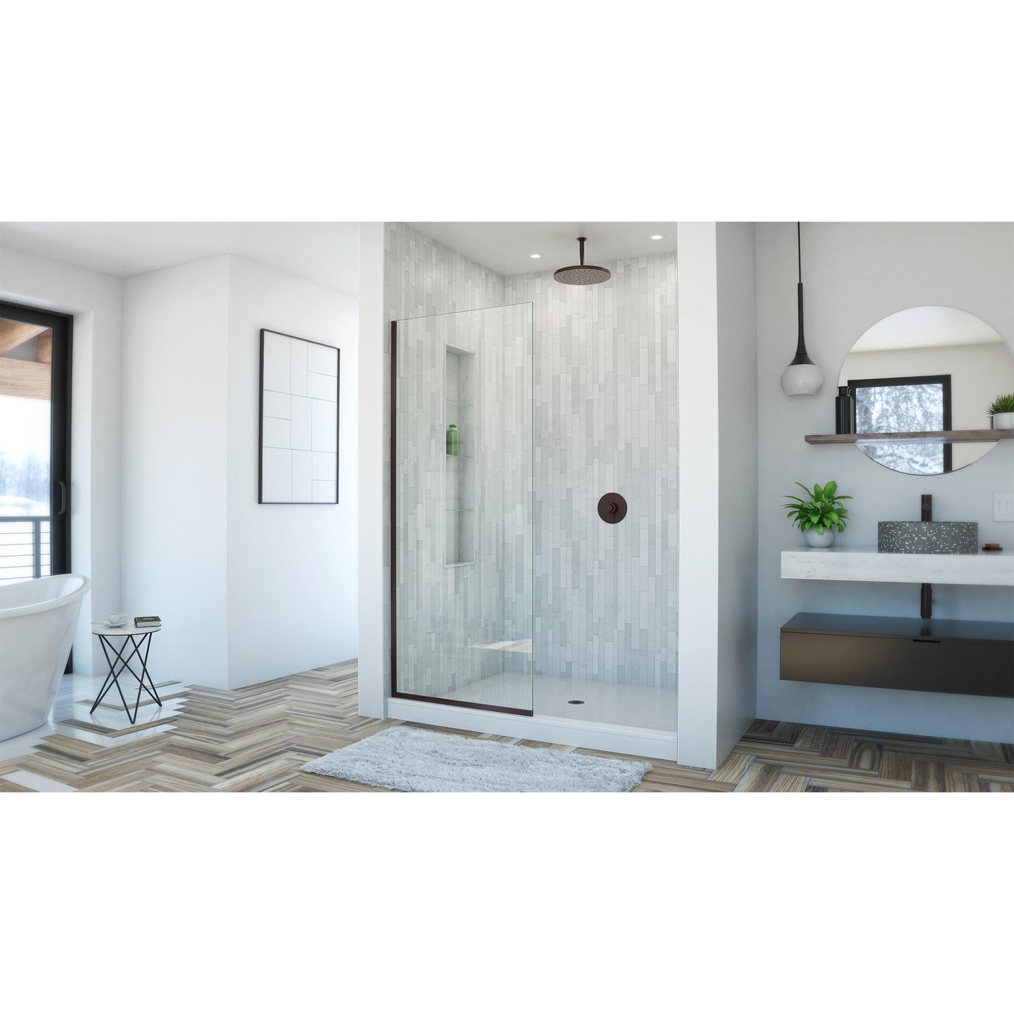 Linea 34" W x 72" H Frameless Fixed Glass Panel