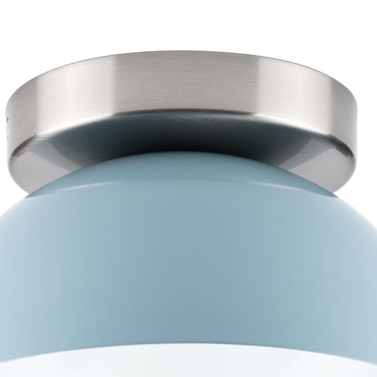 Eva Collection One-Light Coastal Blue Mid-Century Modern Flush Mount Light