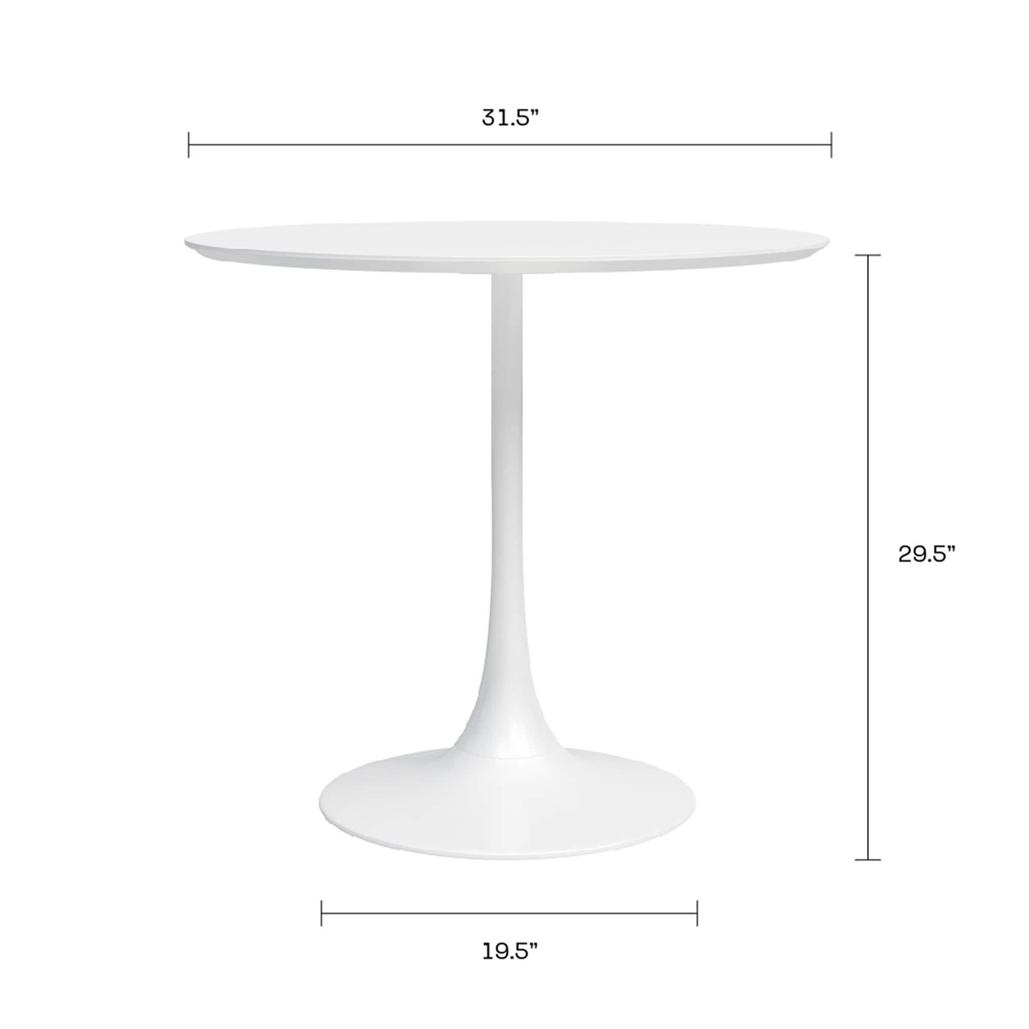 31.5" Kurv Cafe Dining Table White - Jamesdar: Chic, Modern, Space-Saving Design