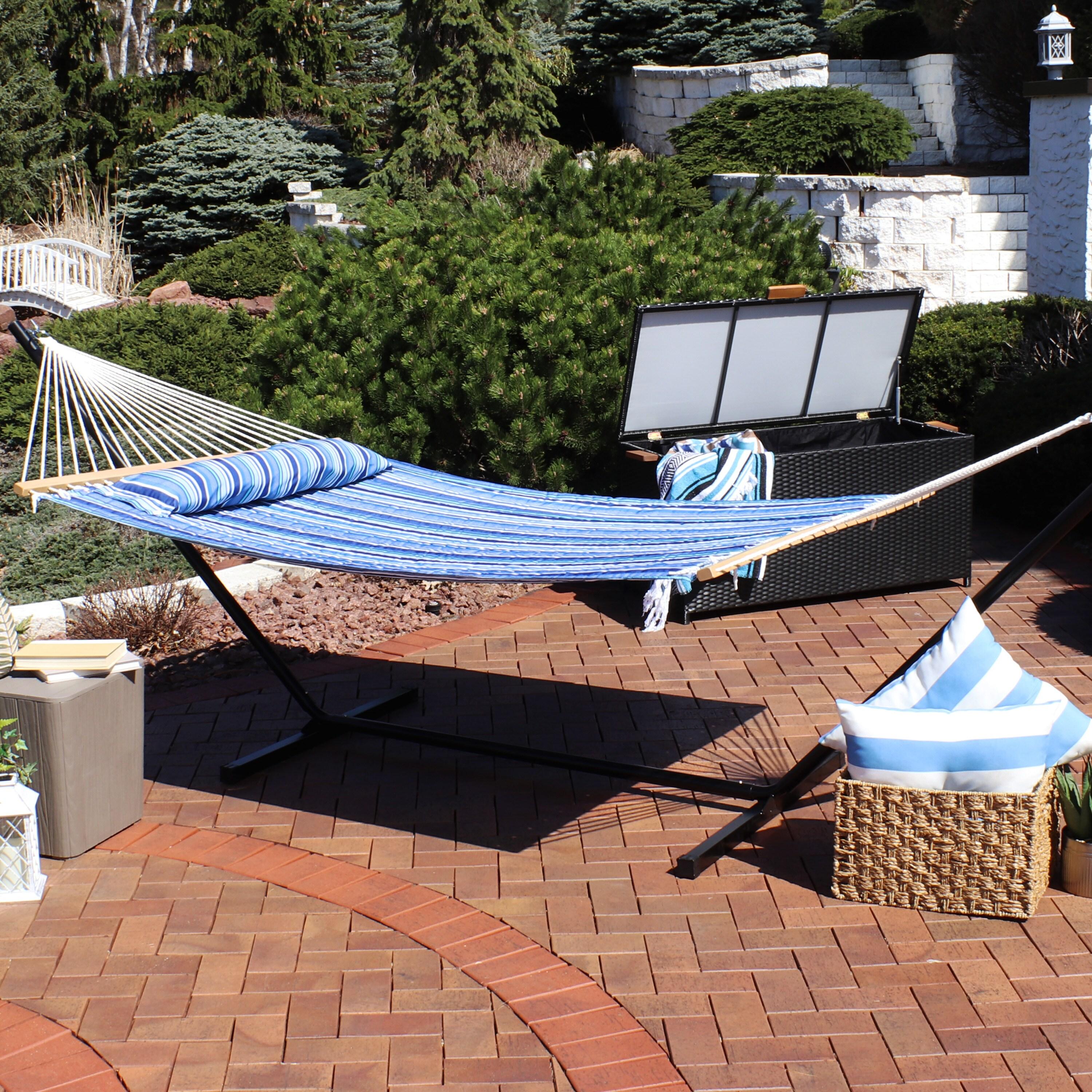 2-Person Quilted Polyester Spreader Bar Hammock