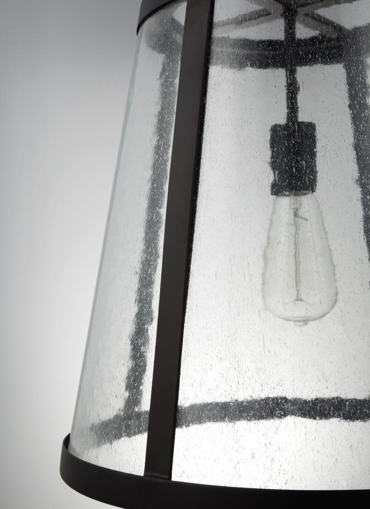 Elegant Harrow 3-Light Oil Rubbed Bronze Pendant with Clear Seeded Glass