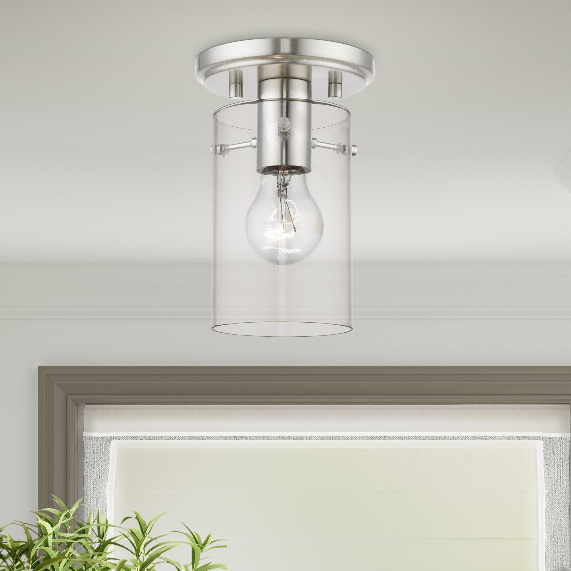 Livex Lighting Munich 1 - Light Flush Mount in  Brushed Nickel