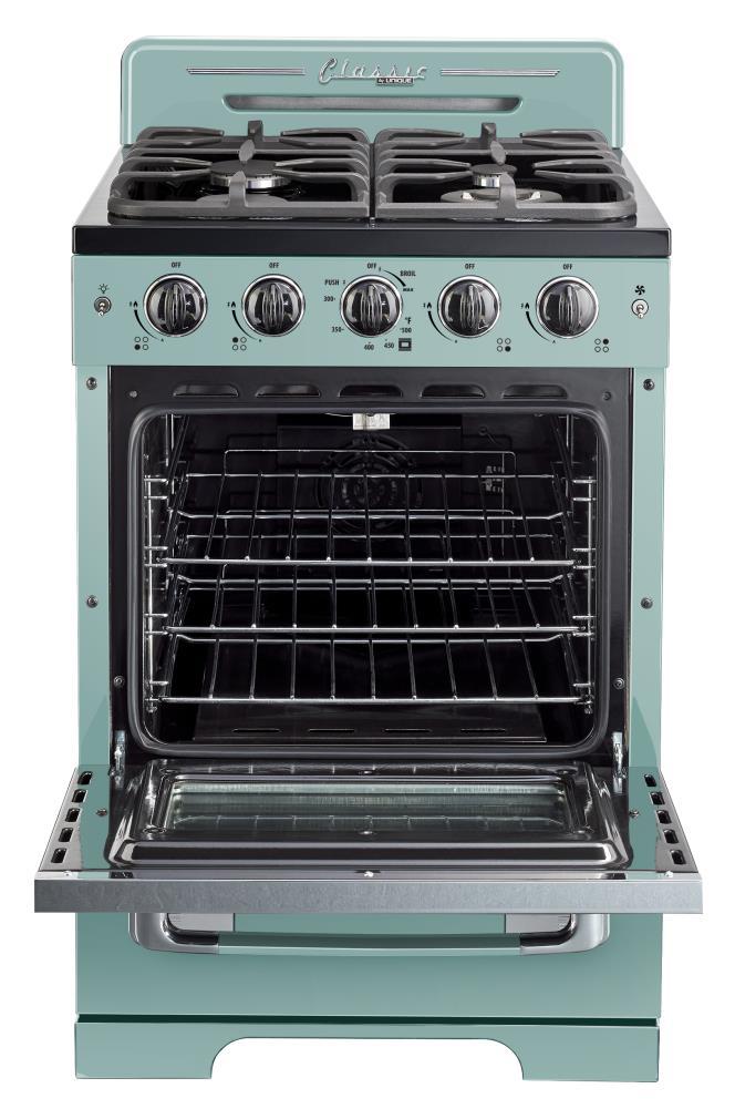 Unique Classic Retro 24" 2.9 cu/ft Freestanding Gas Range with Convection Oven and Sealed Burners