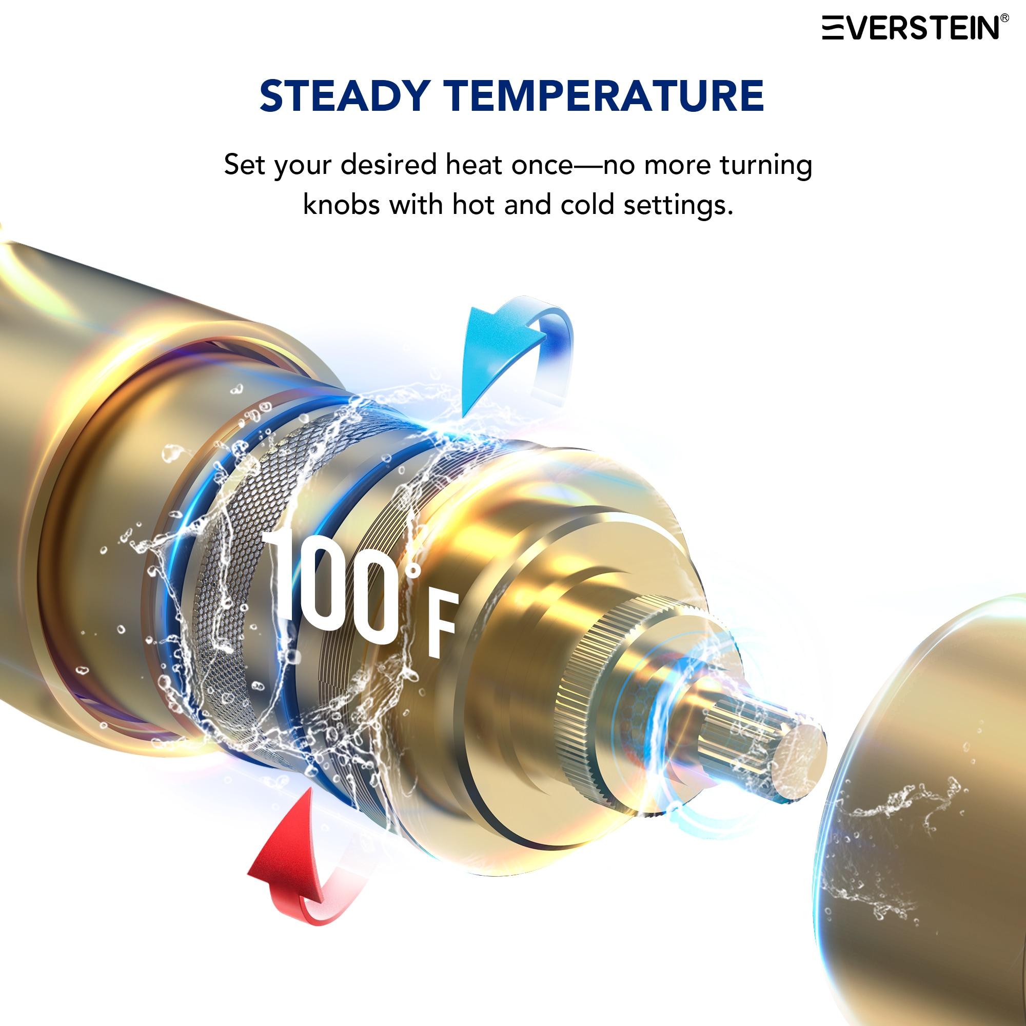 Thermostatic Shower Faucet 16" High-Pressure Triple Showerheads with Rough-In Valve