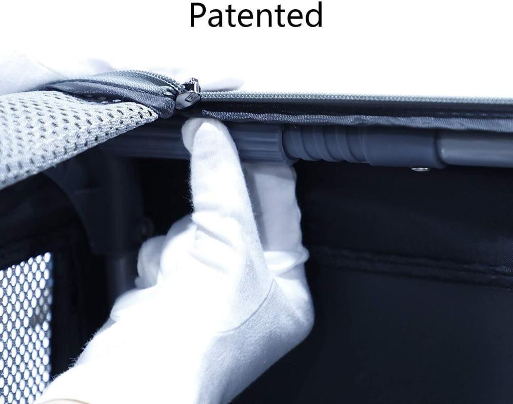 PETSFIT 30in Portable Dog Crate,Comfy Inside with Thicken Mat, Collapsible Crate for Home and Travel,Black