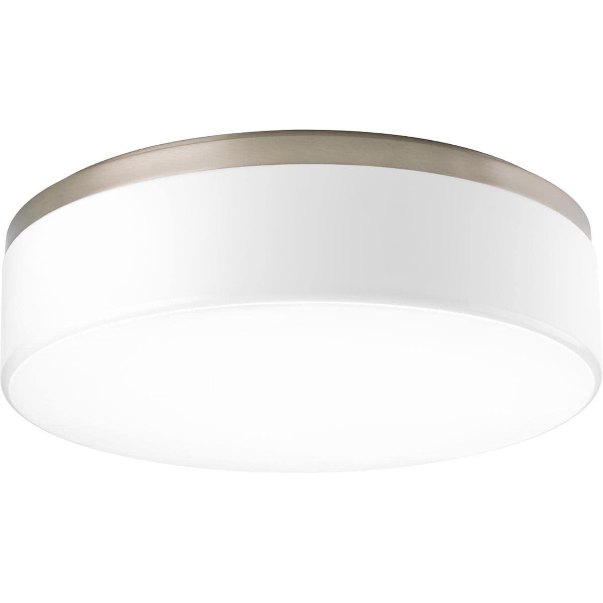 Progress Lighting Maier 1-Light LED Flush Mount, Brushed Nickel, Etched White Opal Acrylic Diffuser