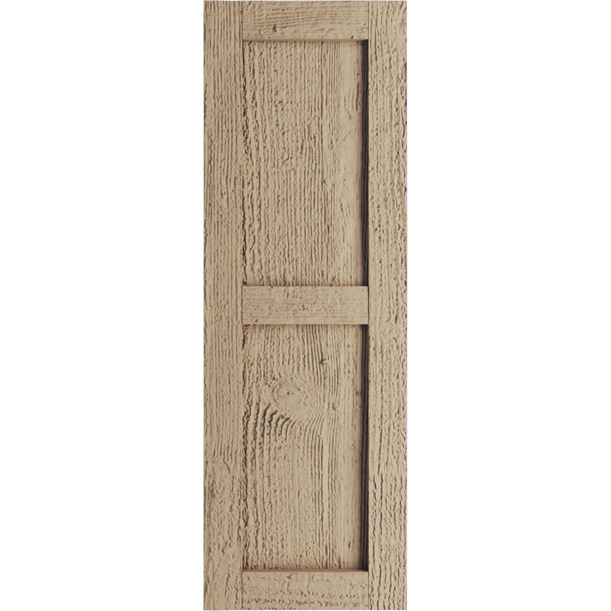 Ekena Millwork Rustic Two Equal Panel Flat Panel Faux Wood Shutters (Per Pair)