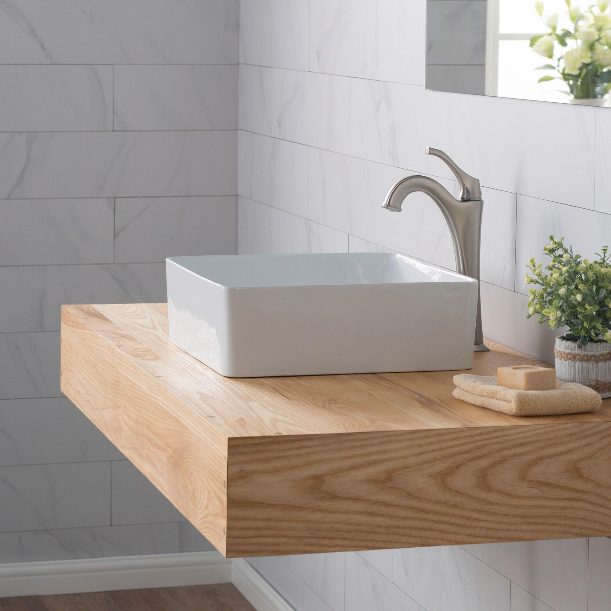 Thin ceramics Square Vessel Bathroom Sink