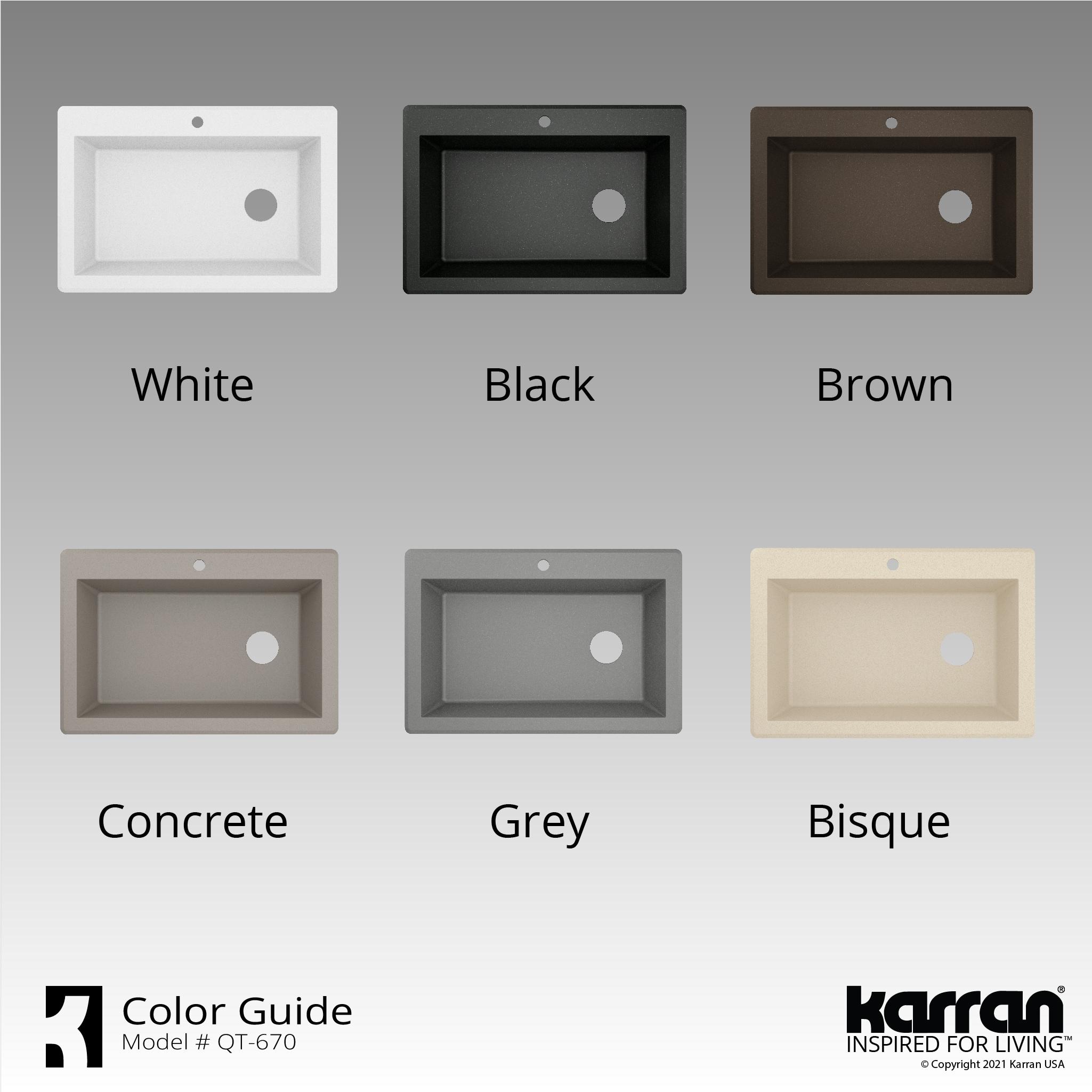 Karran Drop-in Quartz Composite 33'' X 22'' 1-Hole Single Bowl Kitchen Sink