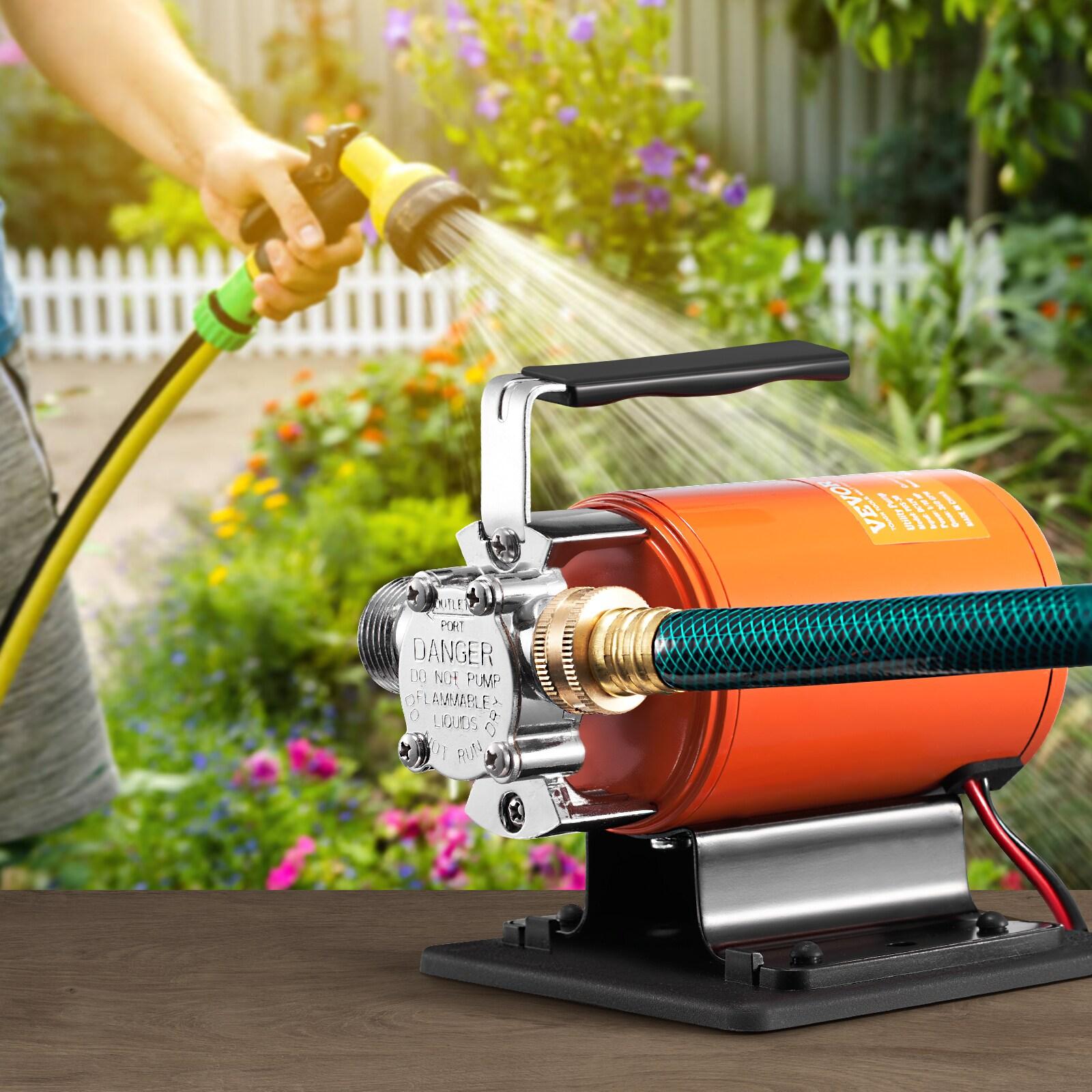 VEVOR Water Transfer Pump, 12V DC 360 GPH 1/10HP, Portable Electric Utility Pump with 6 ft Suction Hose Kit, Impeller, Suction Strainer, for Garden, Rain Barrel, Pool, Hot Tub, Aquarium Draining