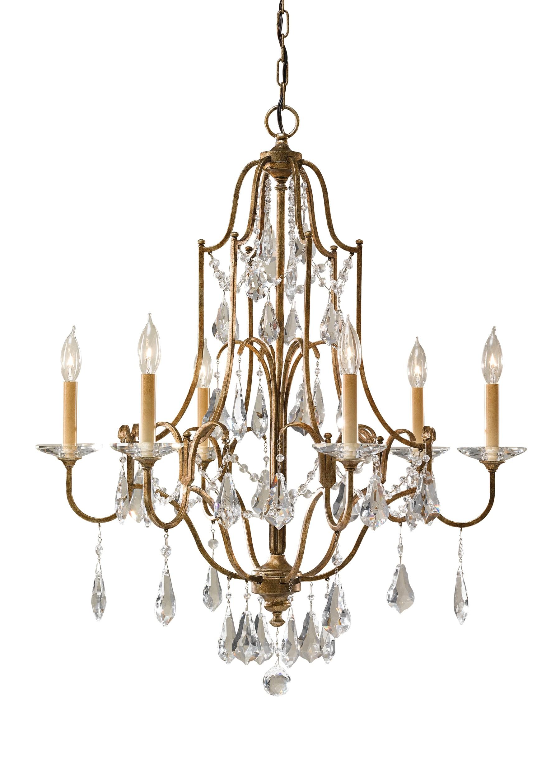 Feiss F2478/6OBZ Valentina Crystal Candle Chandelier Lighting, Bronze, 6-Light (29"Dia x 33"H) 360watts