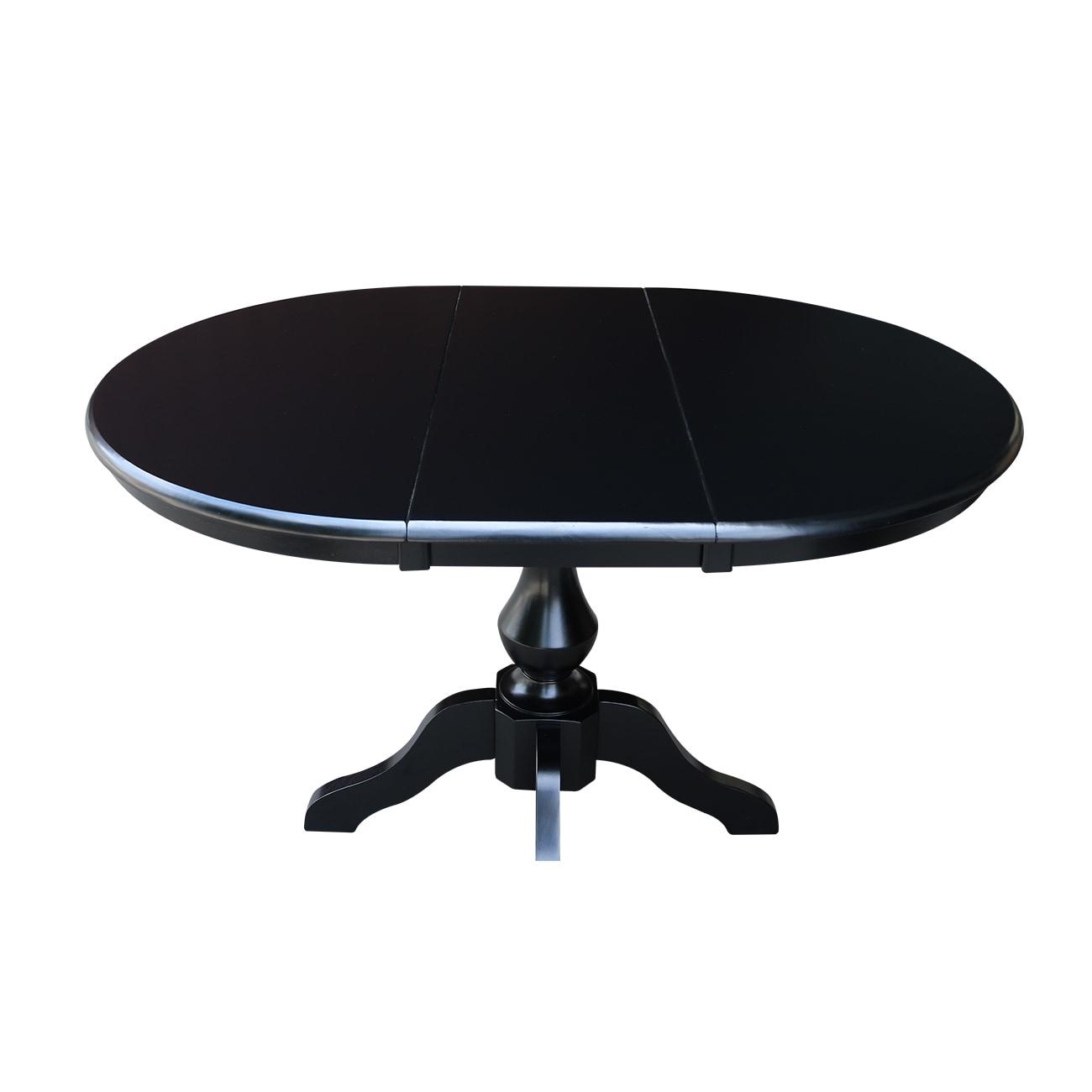36" Kent Round Top Pedestal Dining Table with 12" Leaf - International Concepts
