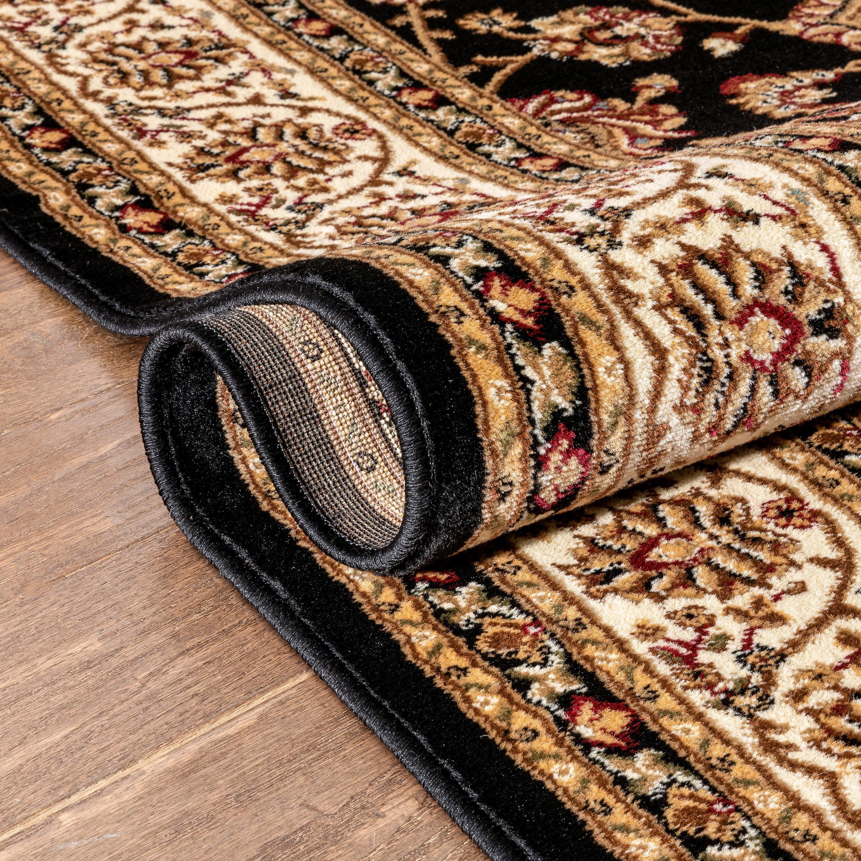 Well Woven Barclay Sarouk Traditional Oriental Panel Black 3'11" x 5'3" Area Rug