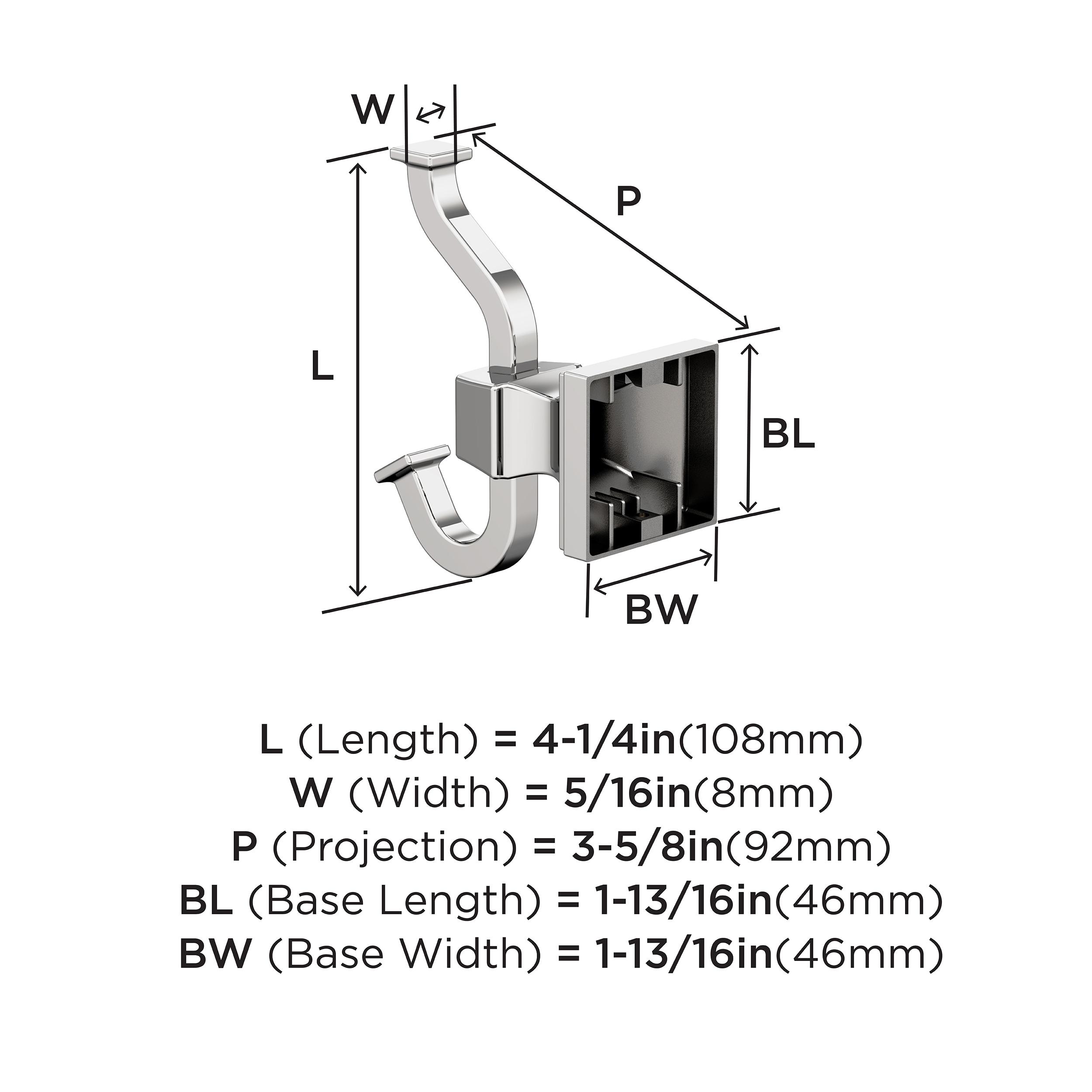 Amerock Mulholland Chrome Single Prong Robe Hook