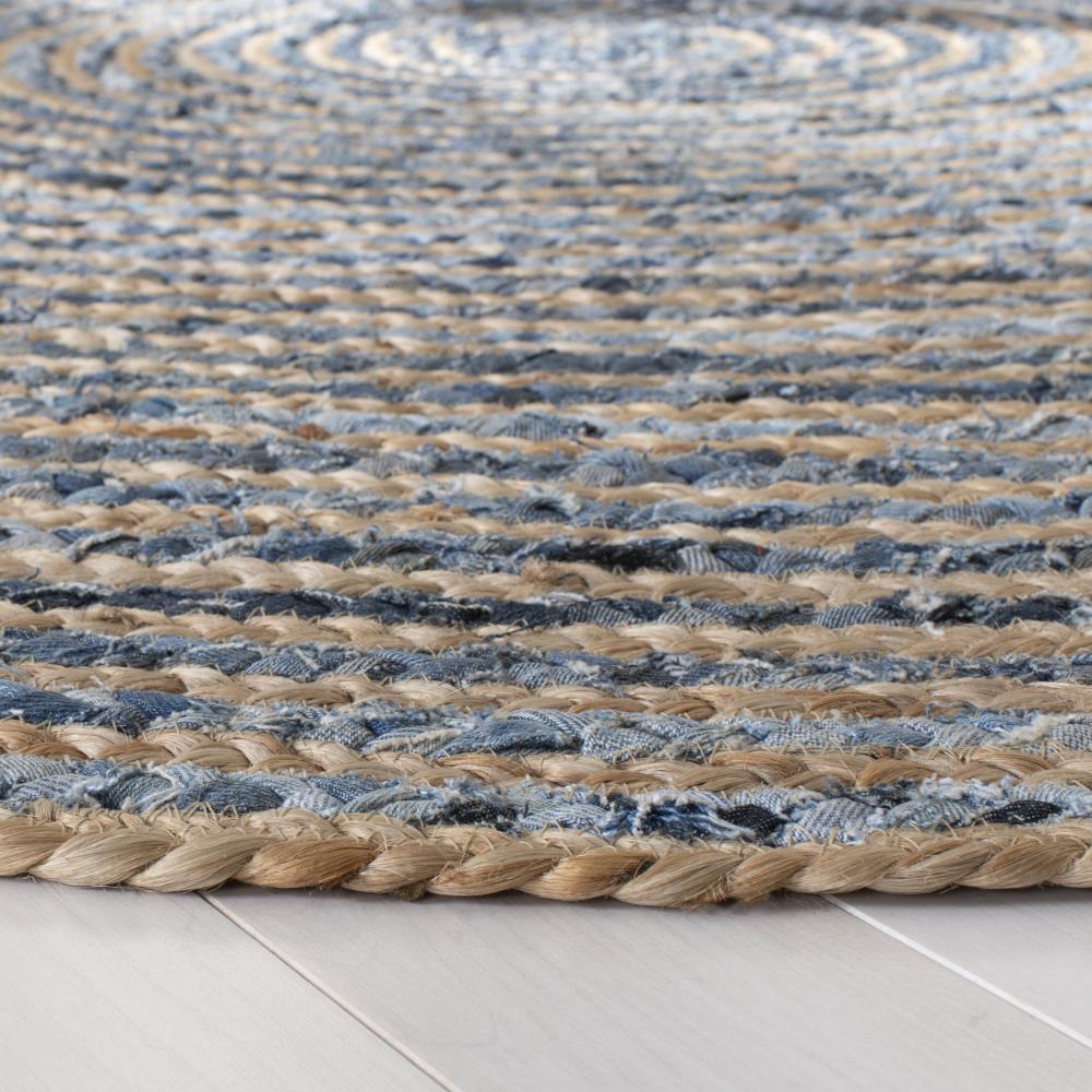 Cape Cod CAP250 Hand Woven Area Rug - Natural/Blue - 6'x6' - Safavieh.