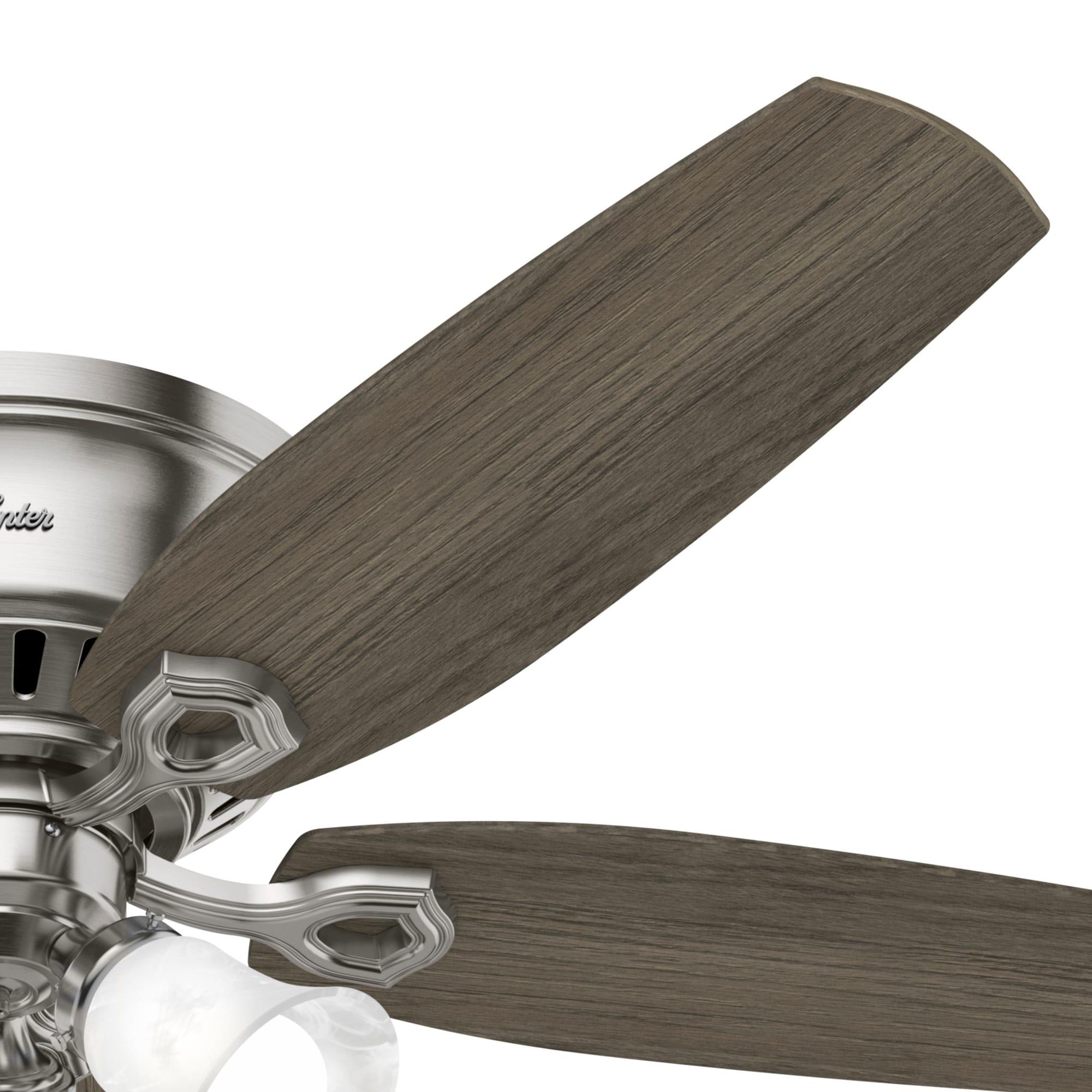 Builder Low Profile 52" 5 - Blade Flush Mount Ceiling Fan with Lights and Pull Chains