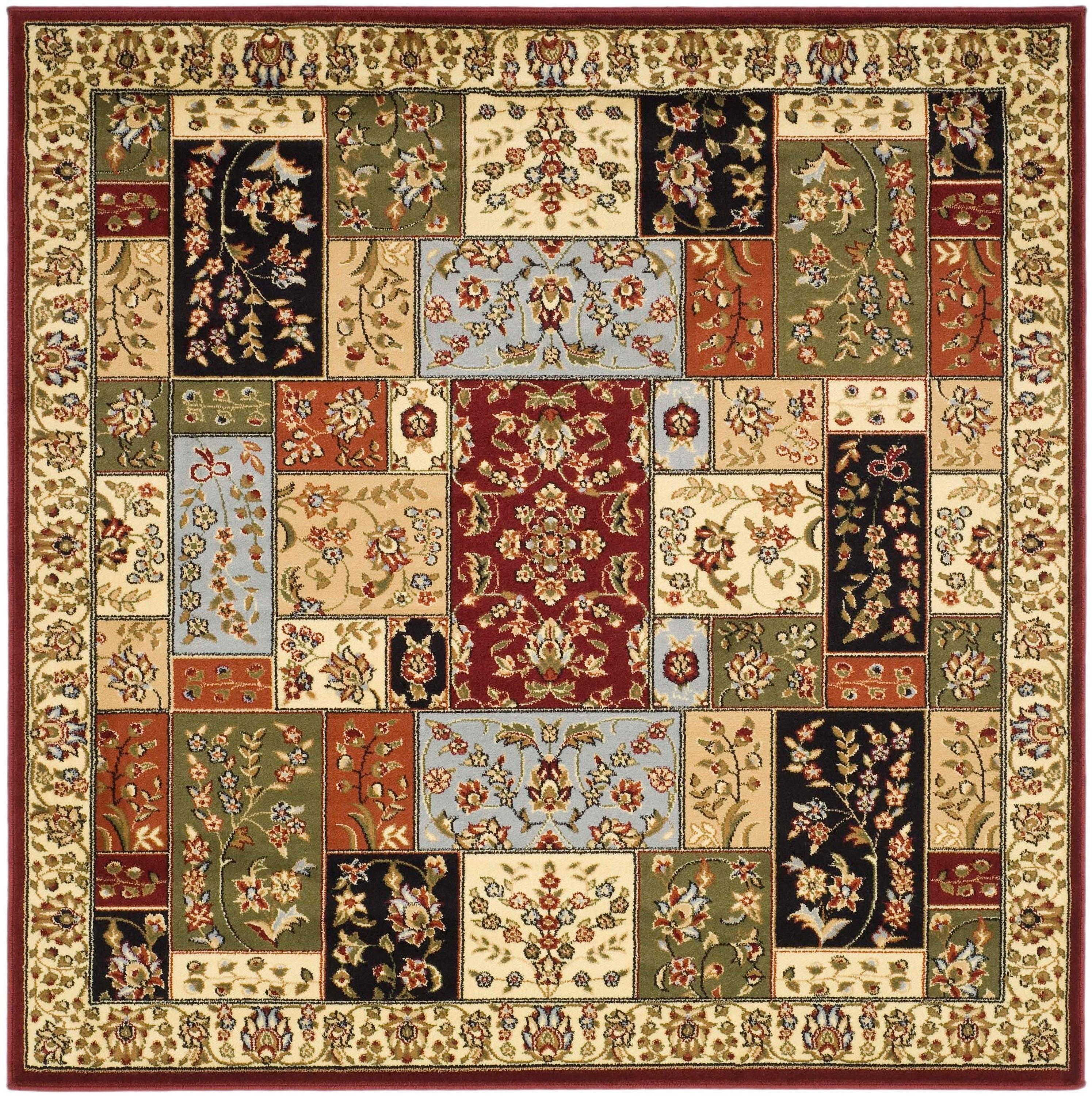 Lyndhurst LNH318 Power Loomed Area Rug - Multi/Ivory - 10'x10' - Safavieh