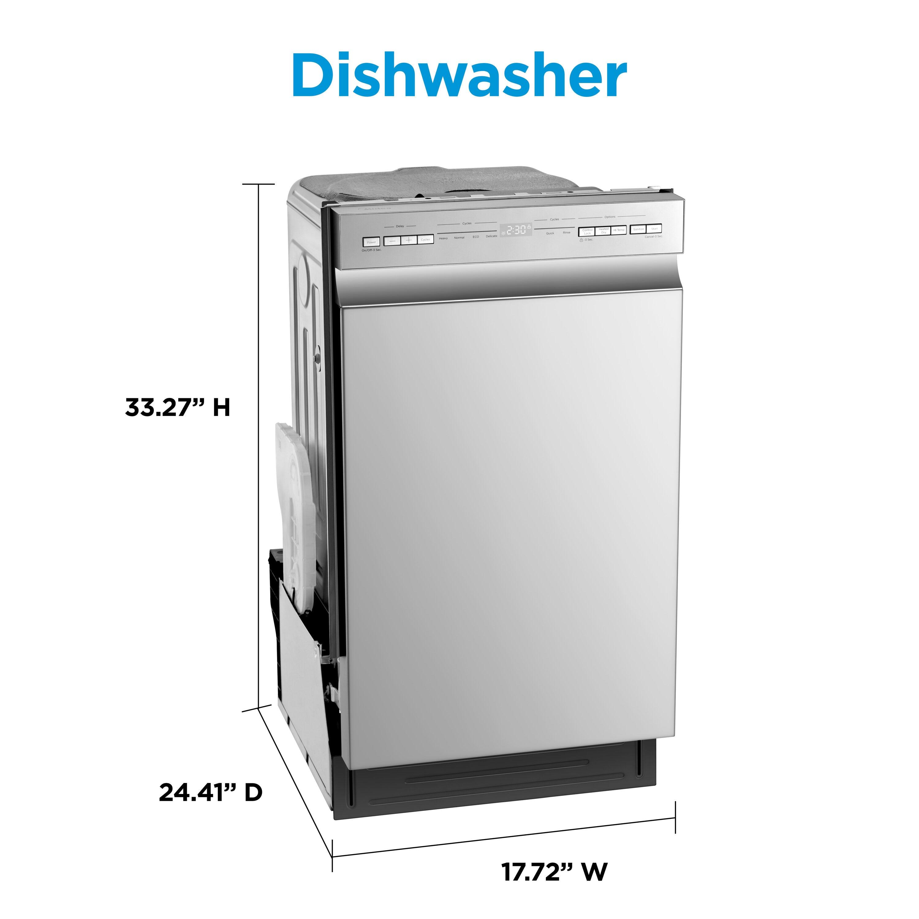 Midea Built-in Dishwasher with 8 Place Settings, 6 Washing Programs, Stainless Steel Tub, Heated Dry, Energy Star, MDF18A1AST, Stainless Steel