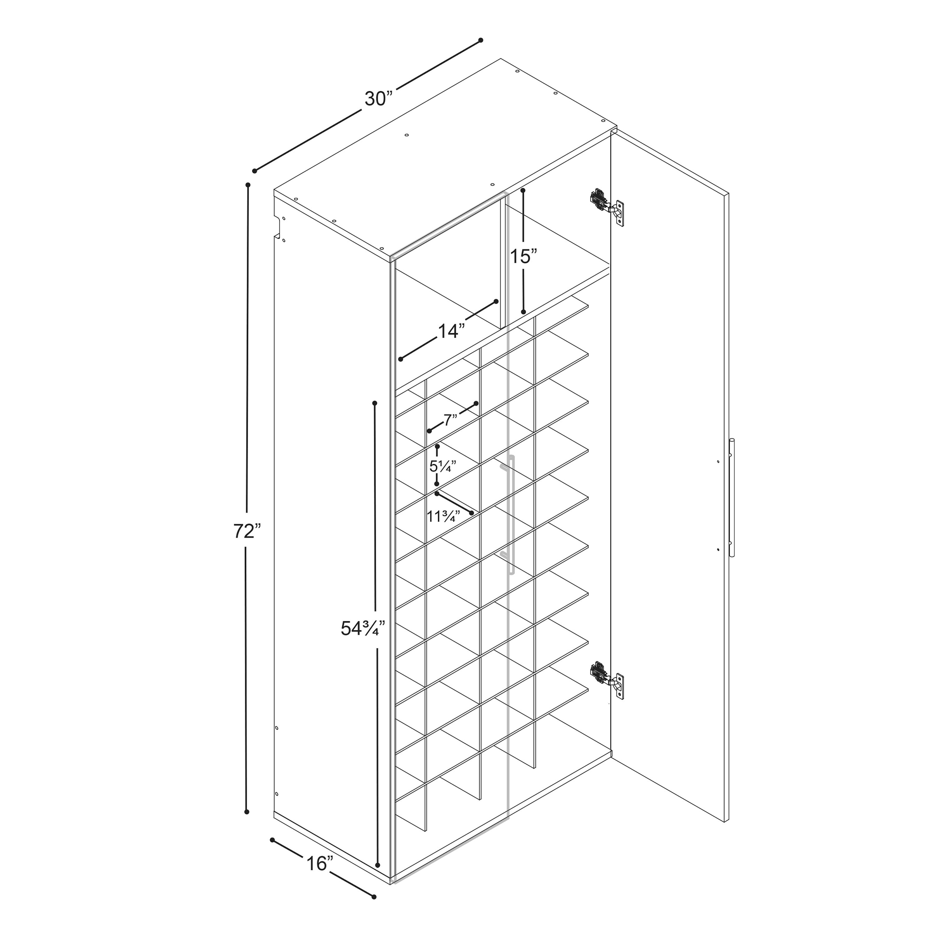 20 Pair Shoe Storage Cabinet