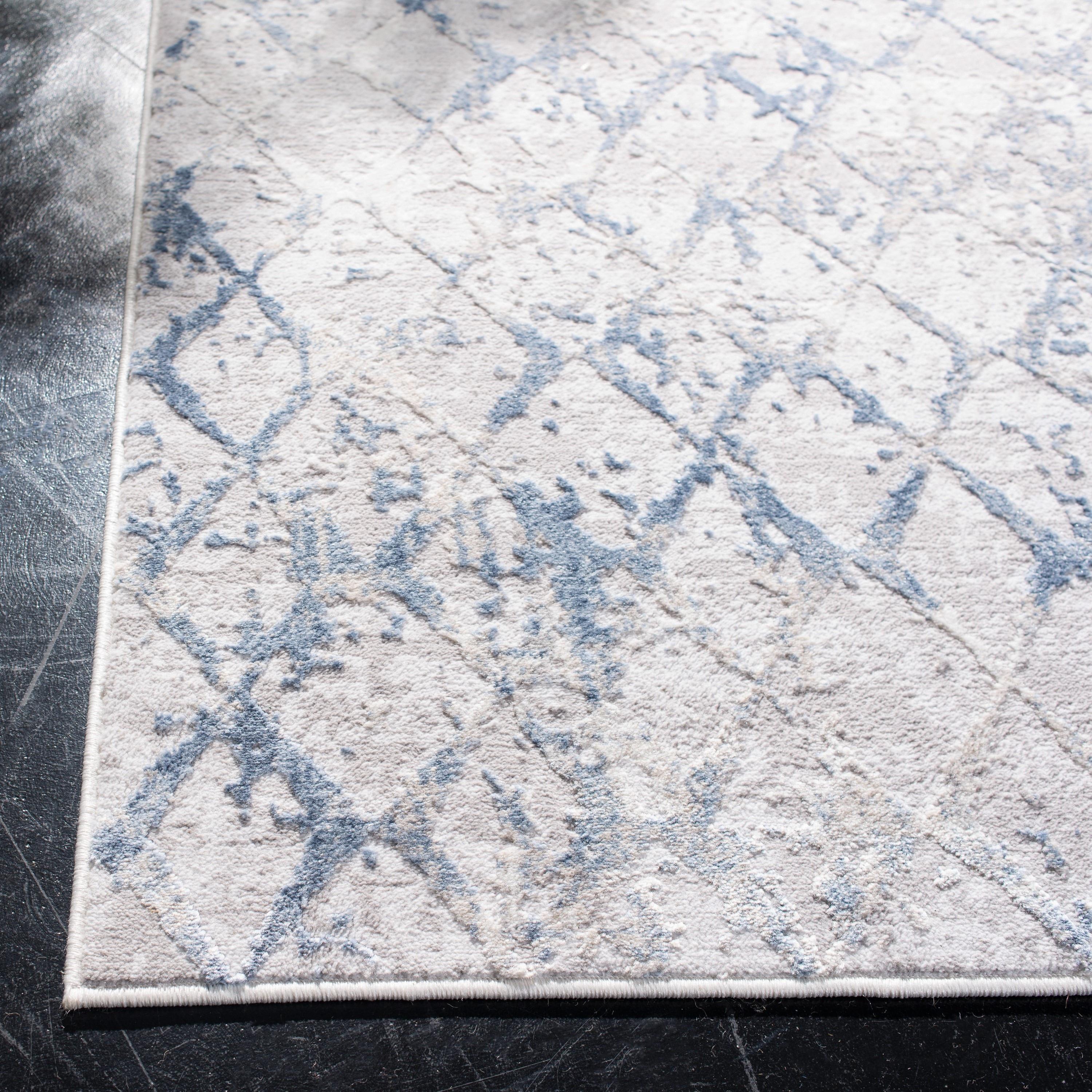 SAFAVIEH Amelia Roslyn Abstract Distressed Area Rug, Light Grey/Blue, 10' x 14'