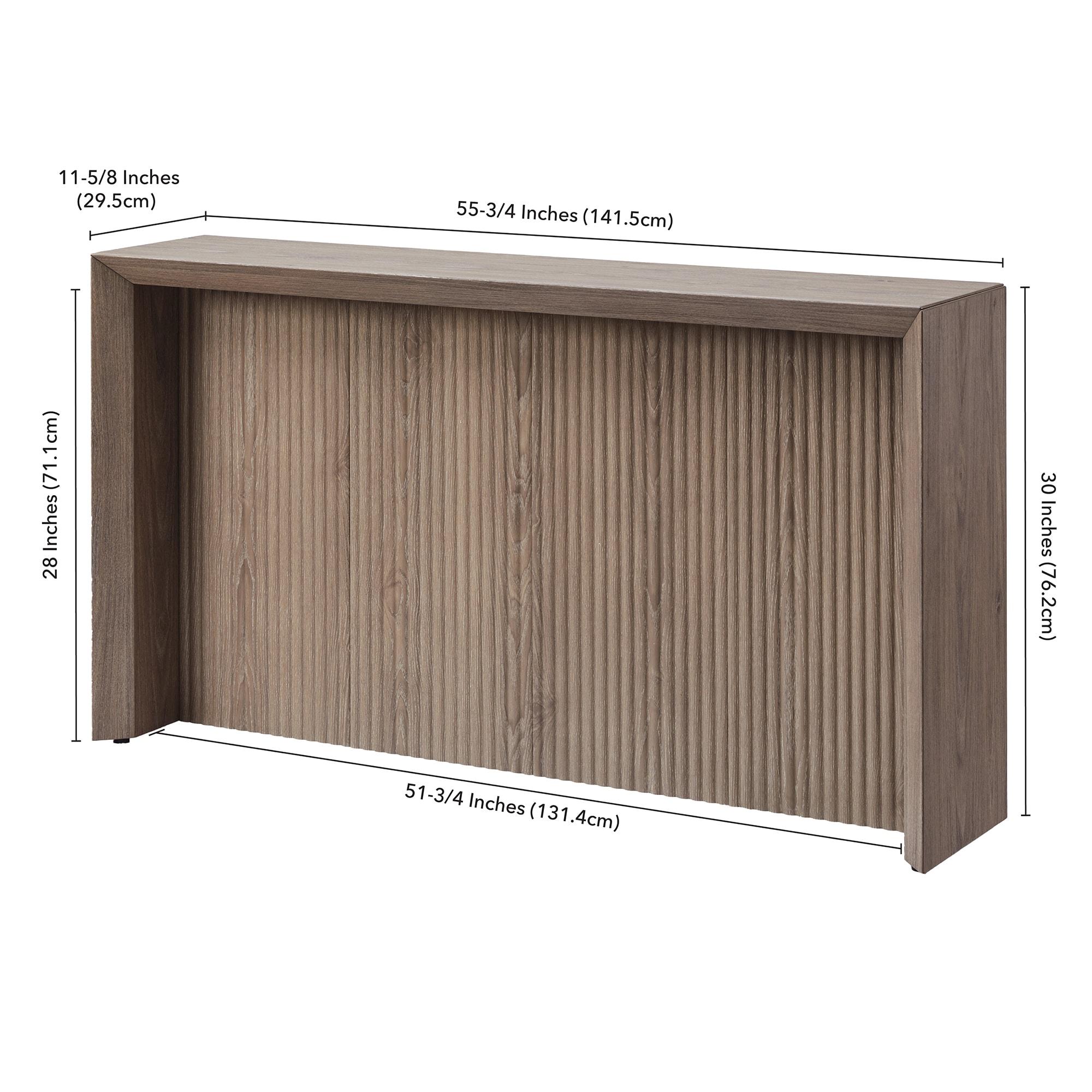 Evelyn&Zoe Modern/Contemporary 56" Wide Antiqued Gray Oak Console Table