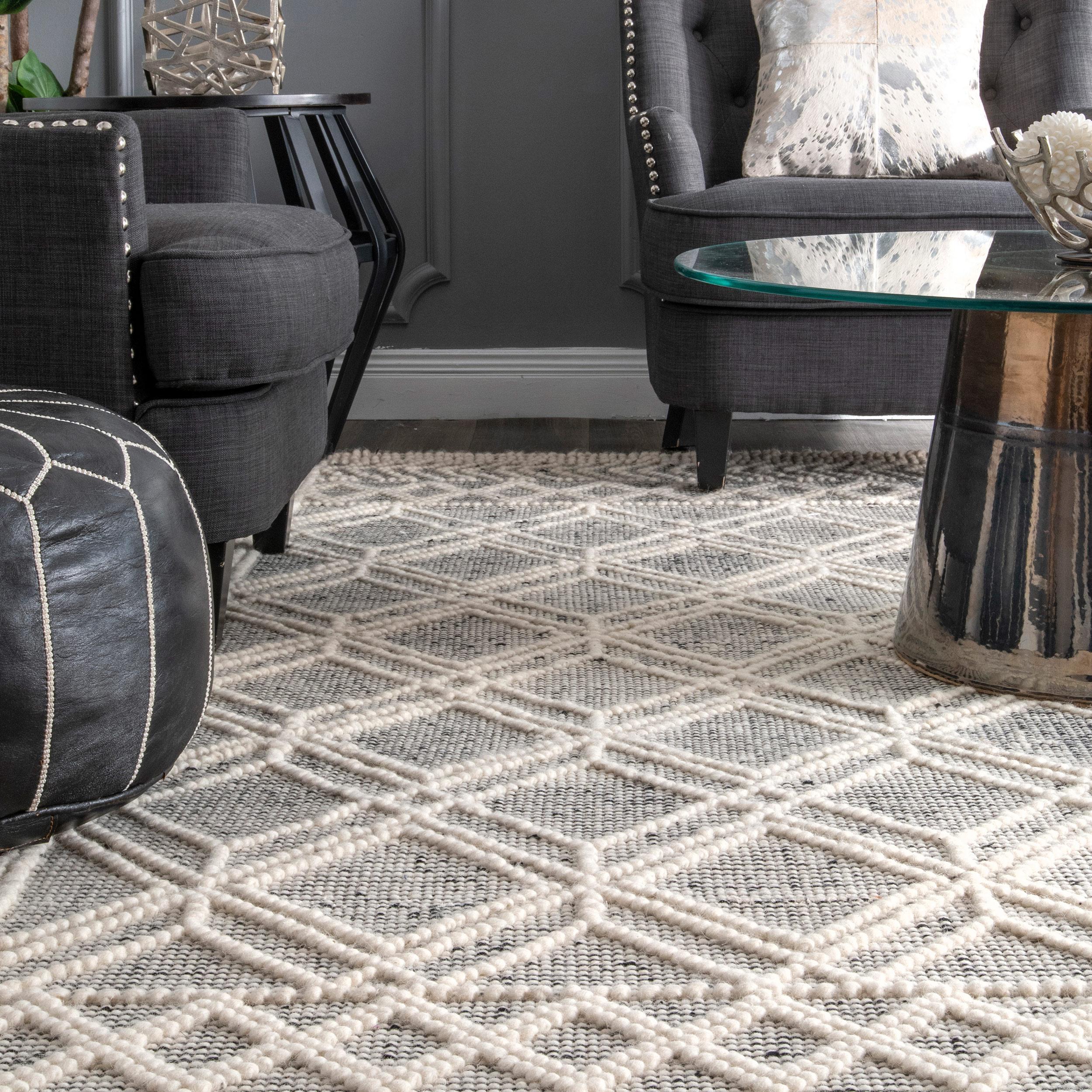 Nuloom Contemporary Trellis Natti Indoor Area Rug, Round 8', Gray